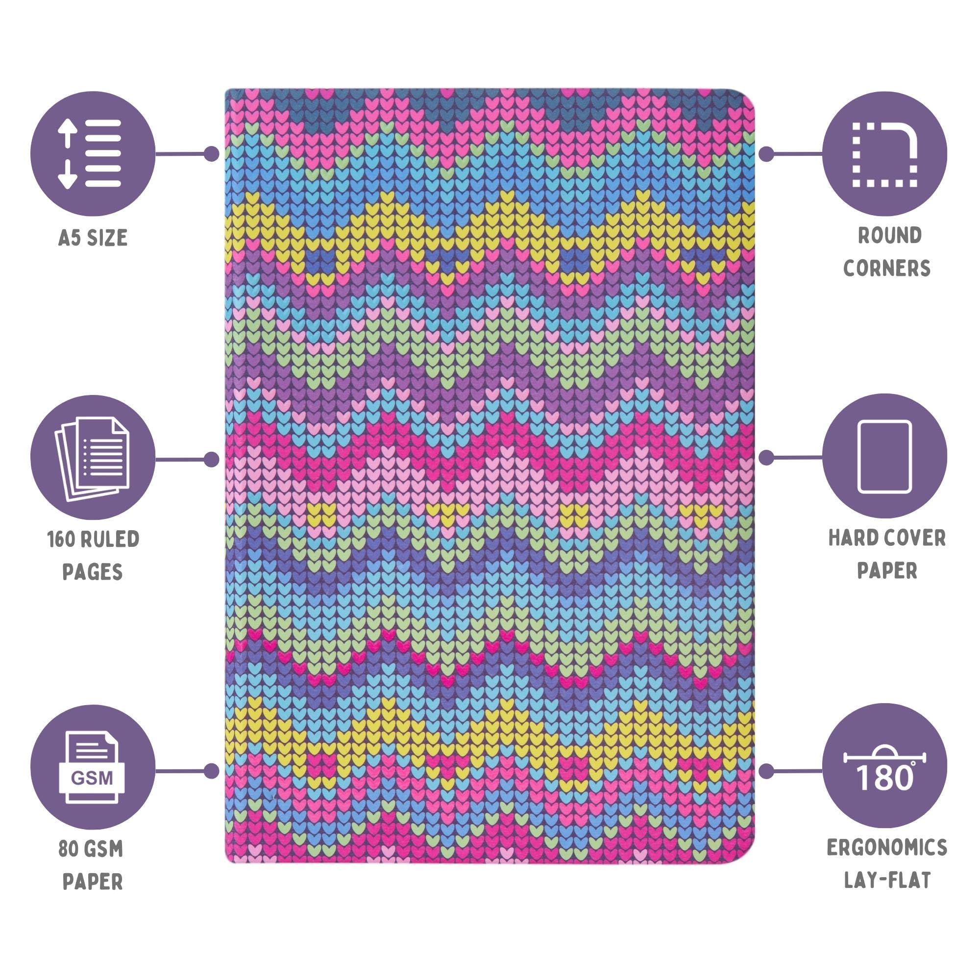 DOODLE Hard Bound Soft Foam Padded Notebook - A5 Size (8.25