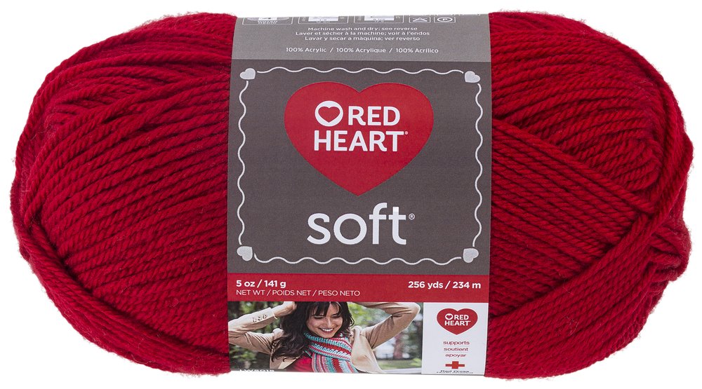 RED HEART Soft Yarn - Premium Acrylic Knitting Yarn in Really Red Color - Perfect for Crochet, Knitting Projects, and DIY Crafts