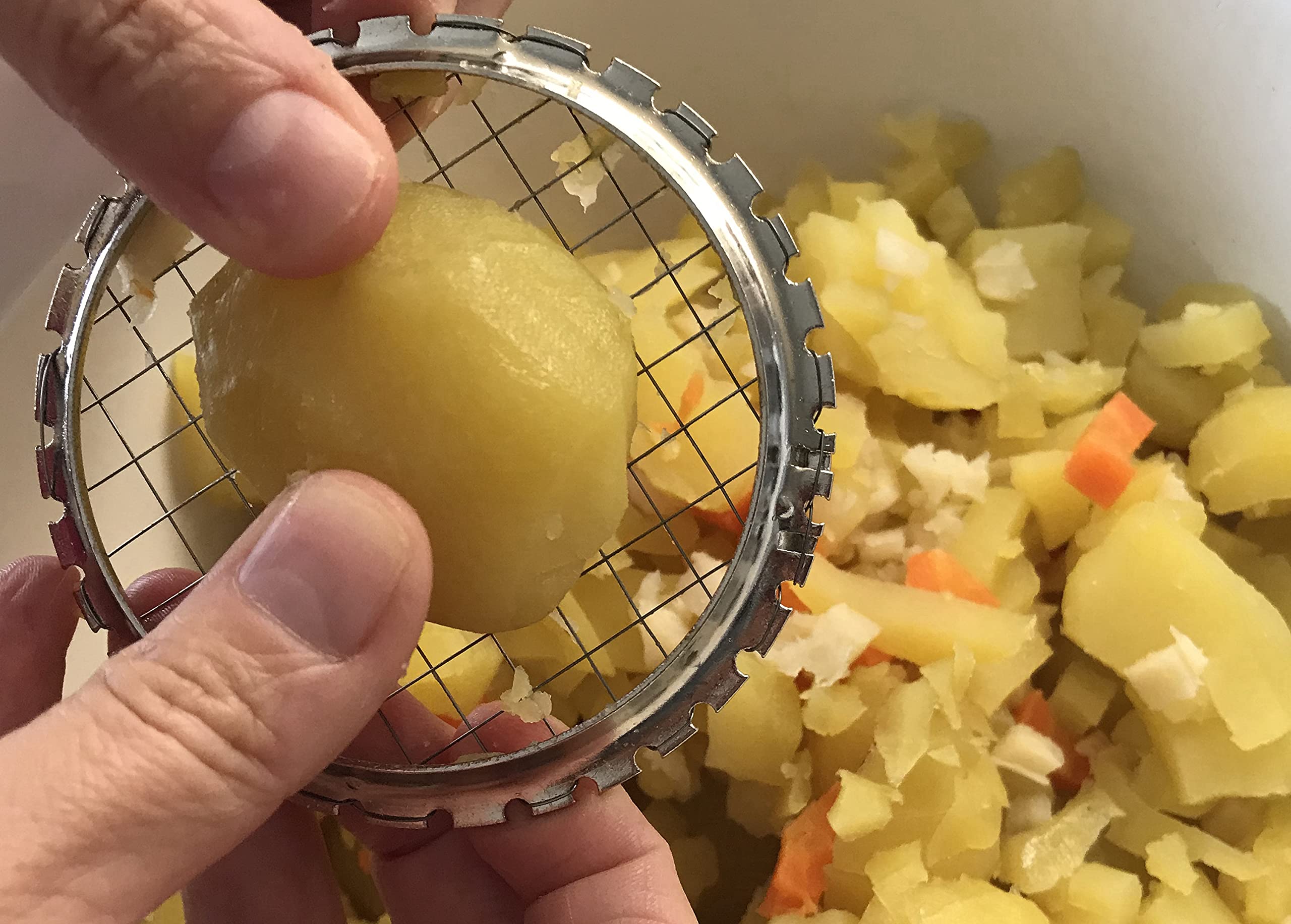 Stainless Steel Potato Cutter & Egg Slicer - Manual Vegetable Chopper for French Fries, Salad Toppings & Meal Prep - Perfect for Home Kitchen & Restaurant Use