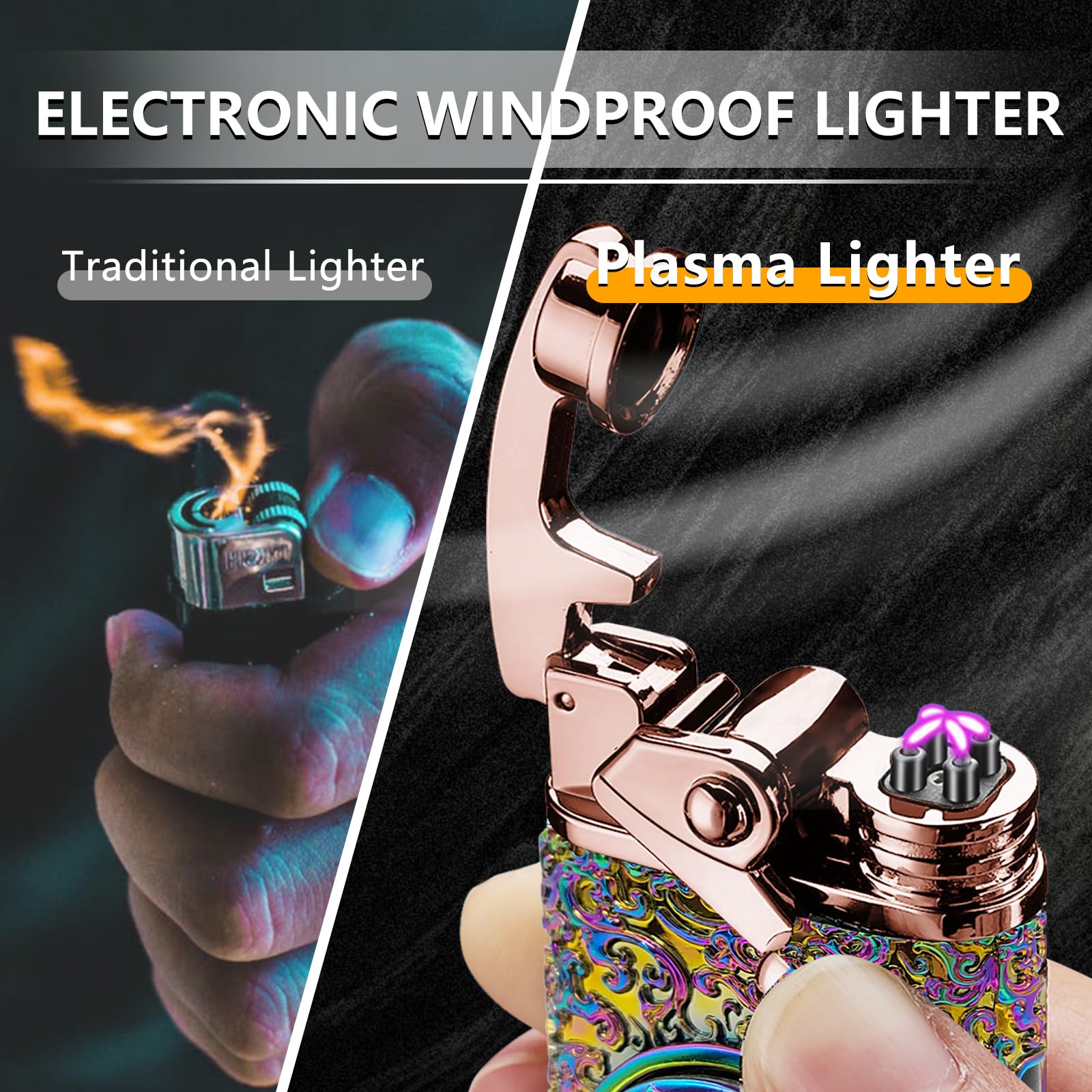 SKRFIRE Rechargeable Plasma Lighter - Windproof USB Arc Lighter for Candles, Gifts | Camping, Home, Travel