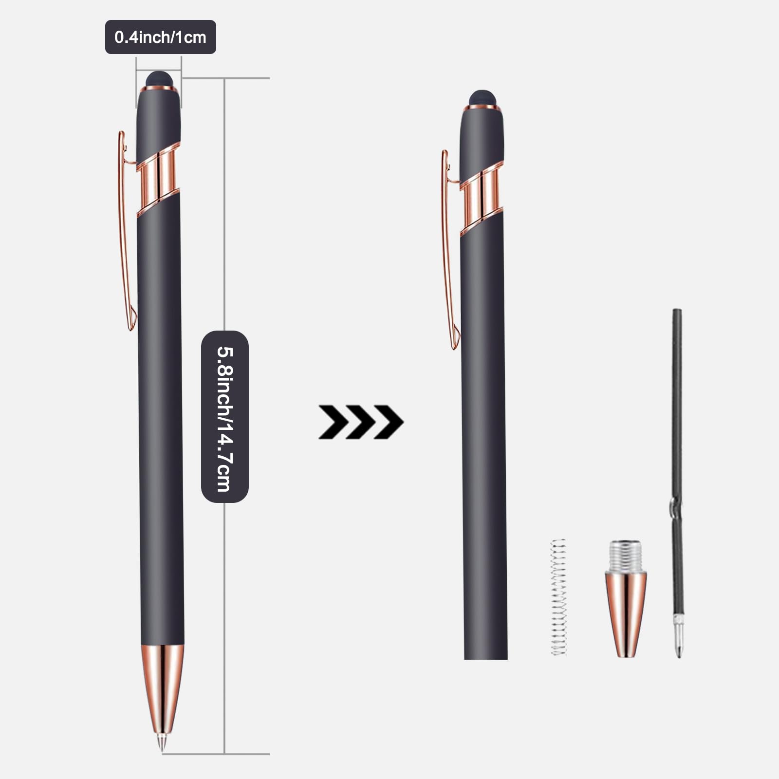 Custom Bulk Pens with Personalized Text & Logo - Stylus Tip & Black Ink - Perfect for Corporate Gifts, Promotional Events & Party Favors