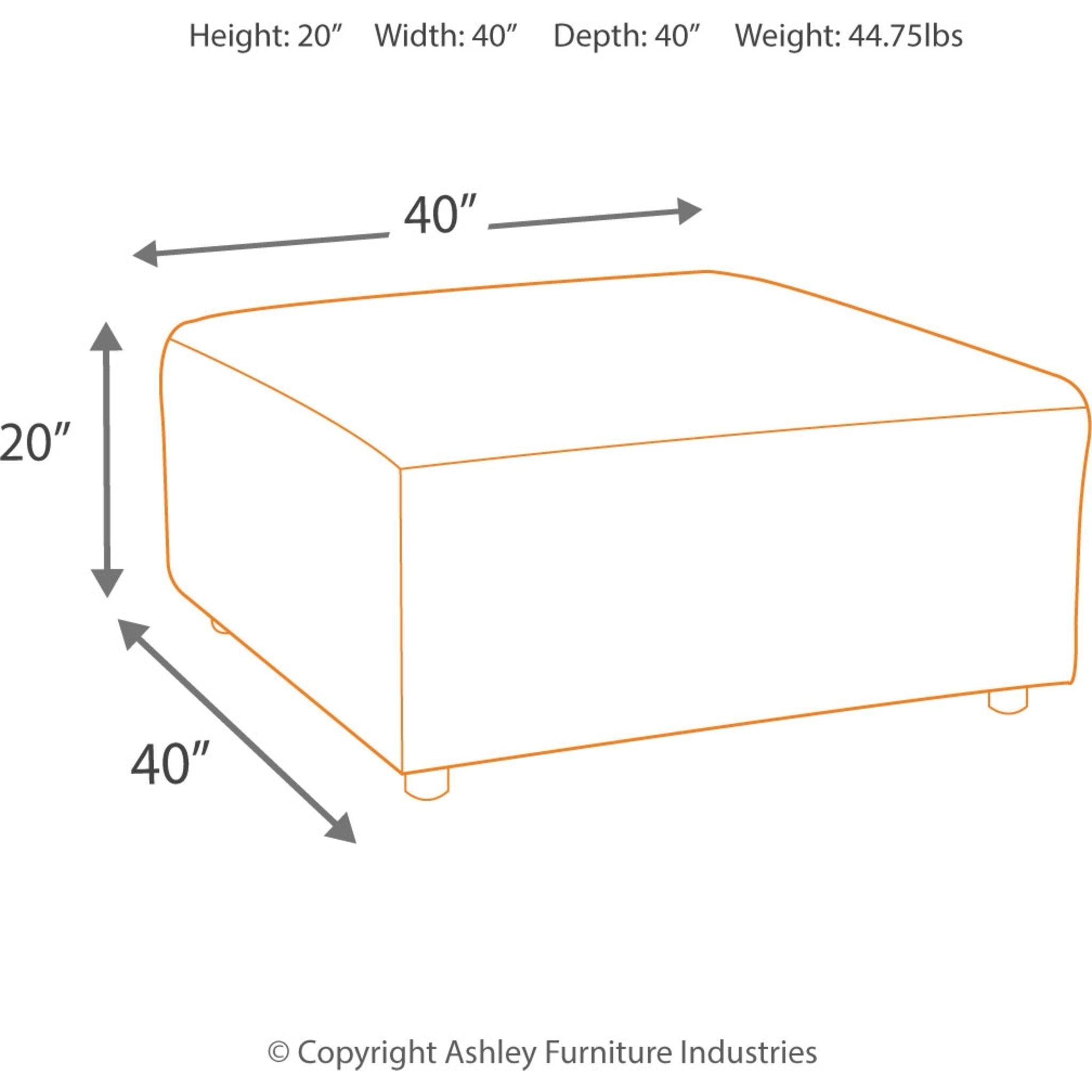Arlie Oversized Accent Ottoman with Steel Frame - Perfect for Living Room, Bedroom & Home Decor