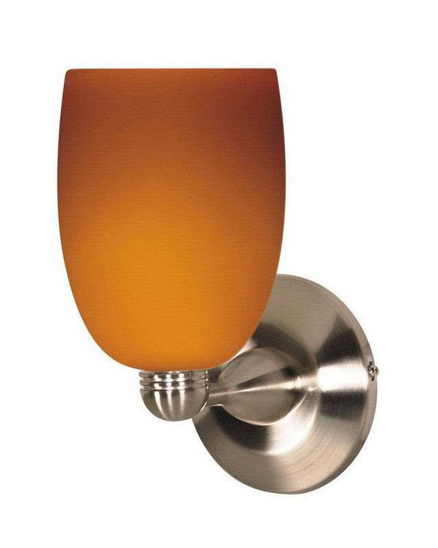 Nuvo Lighting 60 690 Brushed Nickel Wall Sconce with Butterscotch Glass Shade - Single Light Fixture for Bedroom, Hallway or Entryway Lighting