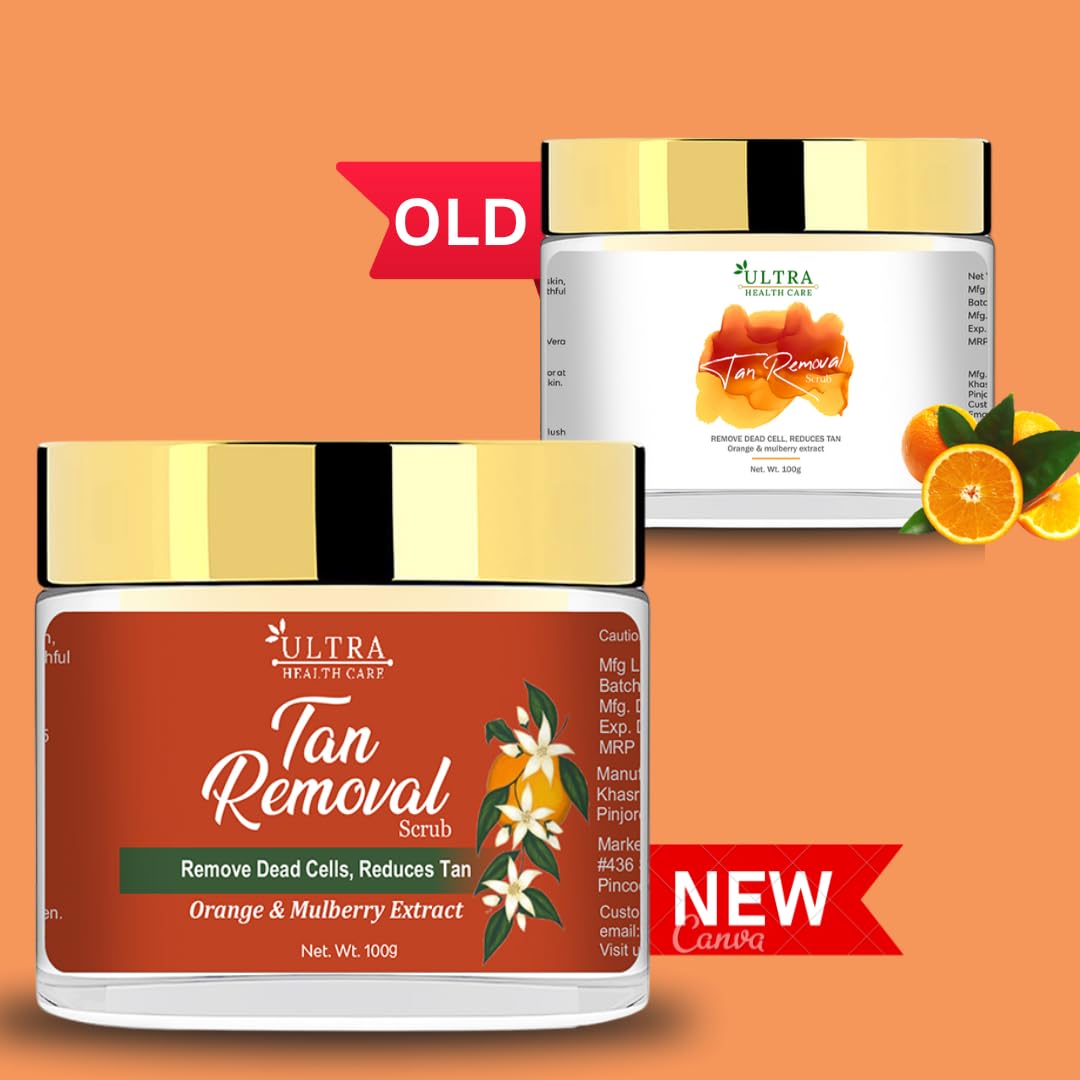 Brightening Face Scrub with Orange & Mulberry Extract for Tan Removal & Smooth Skin - Exfoliates Dead Cells & Blackheads for Women & Men | 100g | Perfect for Post-Sun Care & Daily Glow Routine