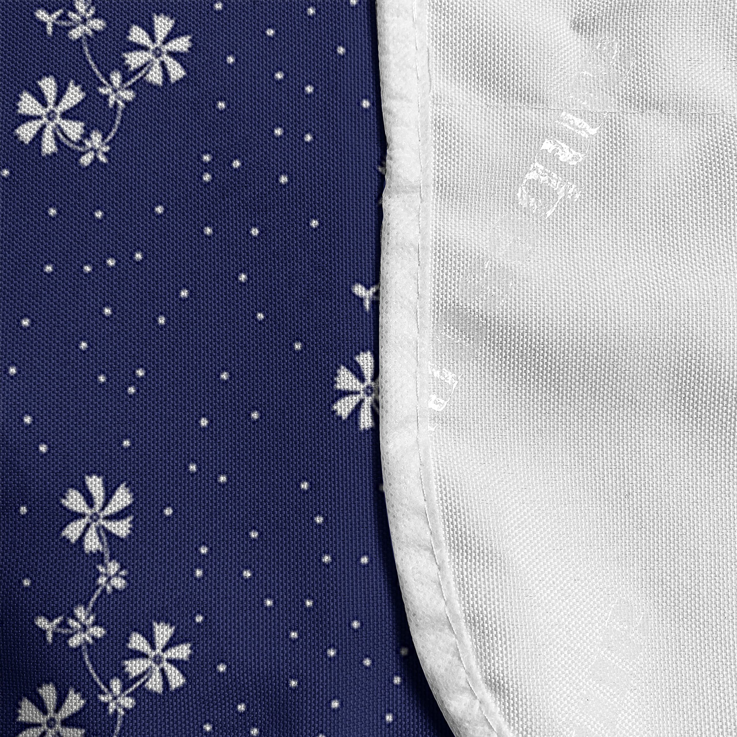 Ambesonne Navy Blue Microwave Oven Cover - Floral Pattern with Dots, Waterproof Kitchen Organizer with Pockets, 36