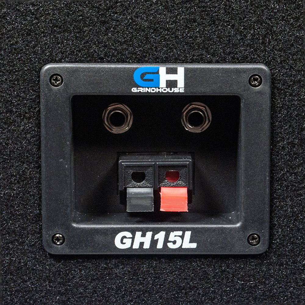 Grindhouse GH15L-Pair 15 Inch 2-Way Passive PA/DJ Loudspeaker Cabinets - 800W Full Range Speakers for Live Sound, Bands, and Events