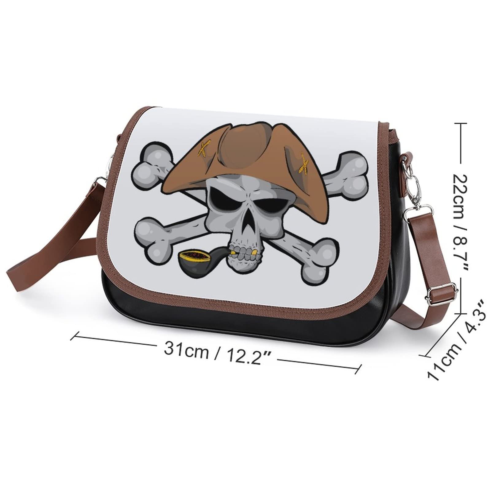Trendy Printed Crossbody Bags for Women - Fashion Leather Shoulder Satchel Hobo Purse with Skeleton Smoking Design | Perfect for City Travel, Shopping & Casual Outings
