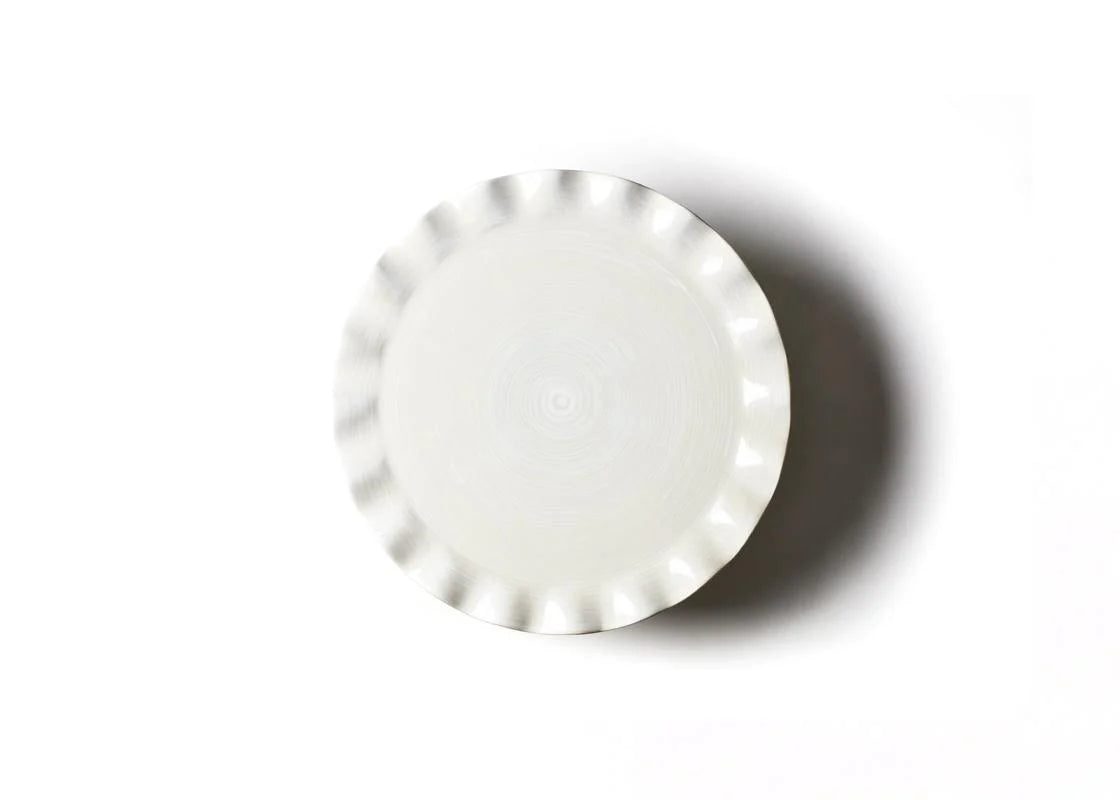 Elegant White Ruffle Cake Stand with Glass Dome - Perfect for Wedding, Birthday & Dessert Displays | Vintage Tiered Serving Platter for Cakes, Cupcakes & Pastries