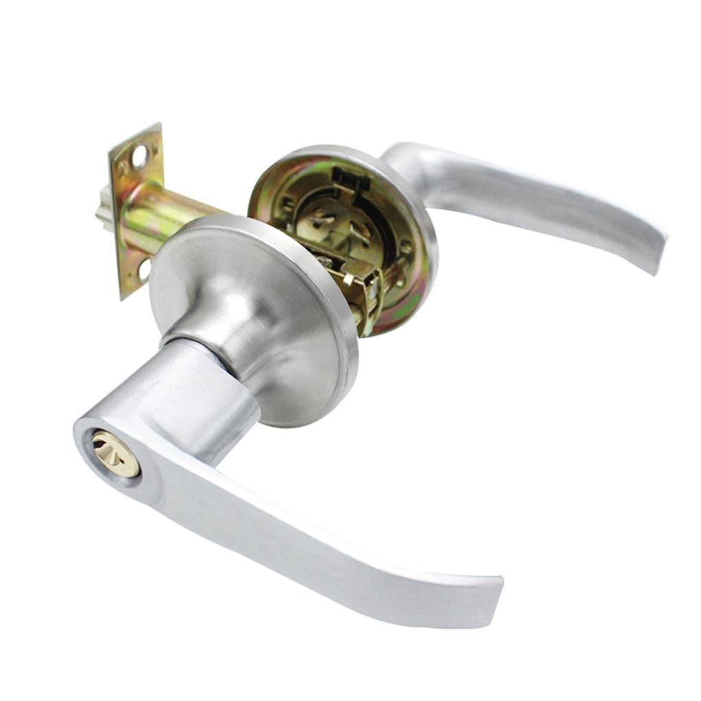Premium Zinc Alloy Entrance Lever Door Handle - 3-Point Spherical Lock for Bedroom, Bathroom & Interior Doors | Durable Passage Lever Handle for Home Security & Smooth Operation | Ideal for Residential & Commercial Use