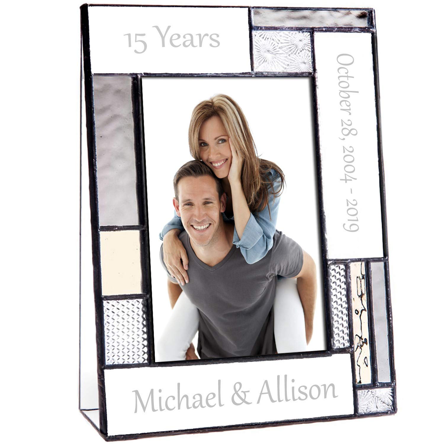 Personalized Anniversary Frame for Couples - Engraved Glass 4x6 Photo Keepsake - Perfect for Wedding Gifts & Home Decor