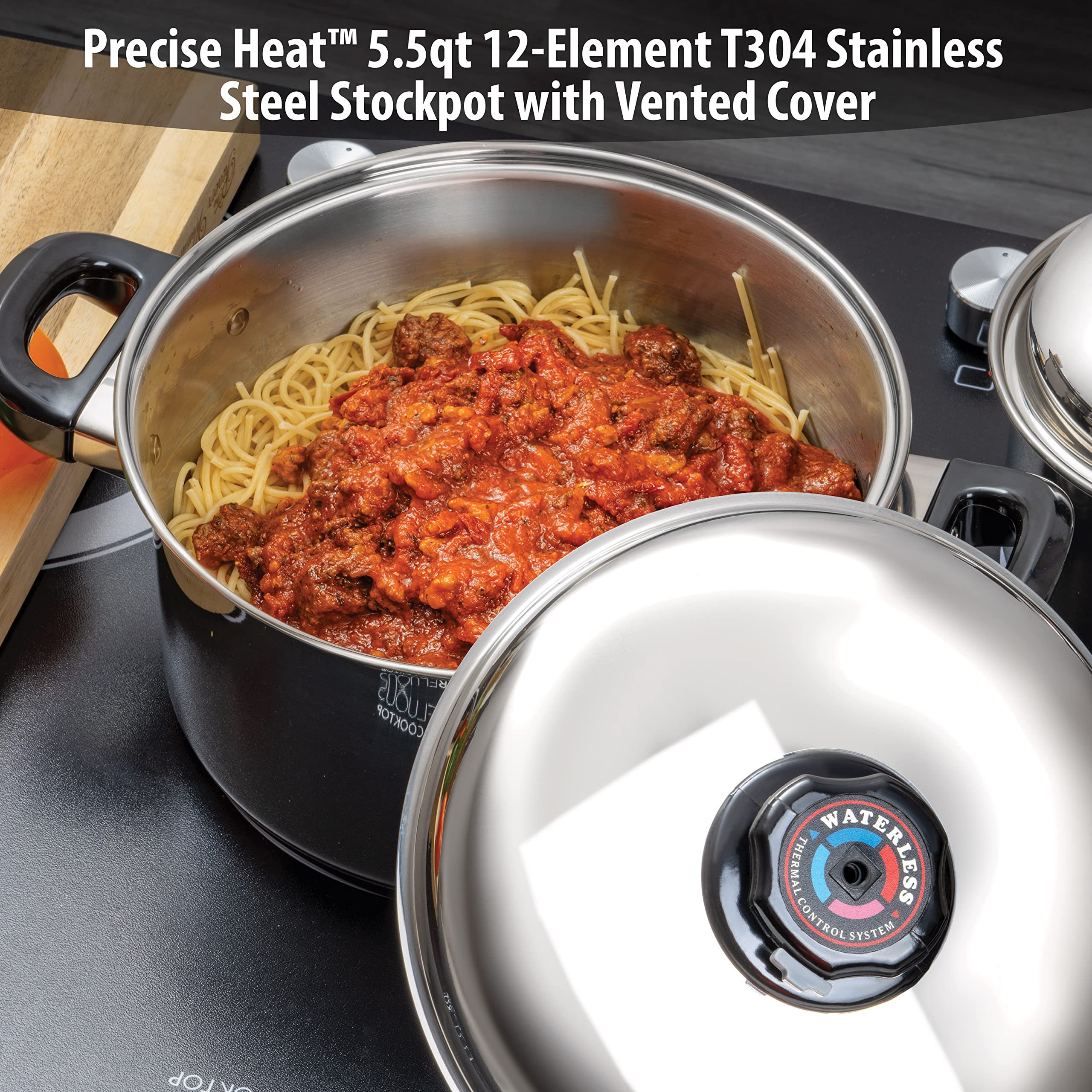 5-1/2-Quart Surgical Stainless-Steel Stockpot with Precise Heat Control - Perfect for Soups, Stews & Large Batch Cooking in Professional Kitchens & Home Use