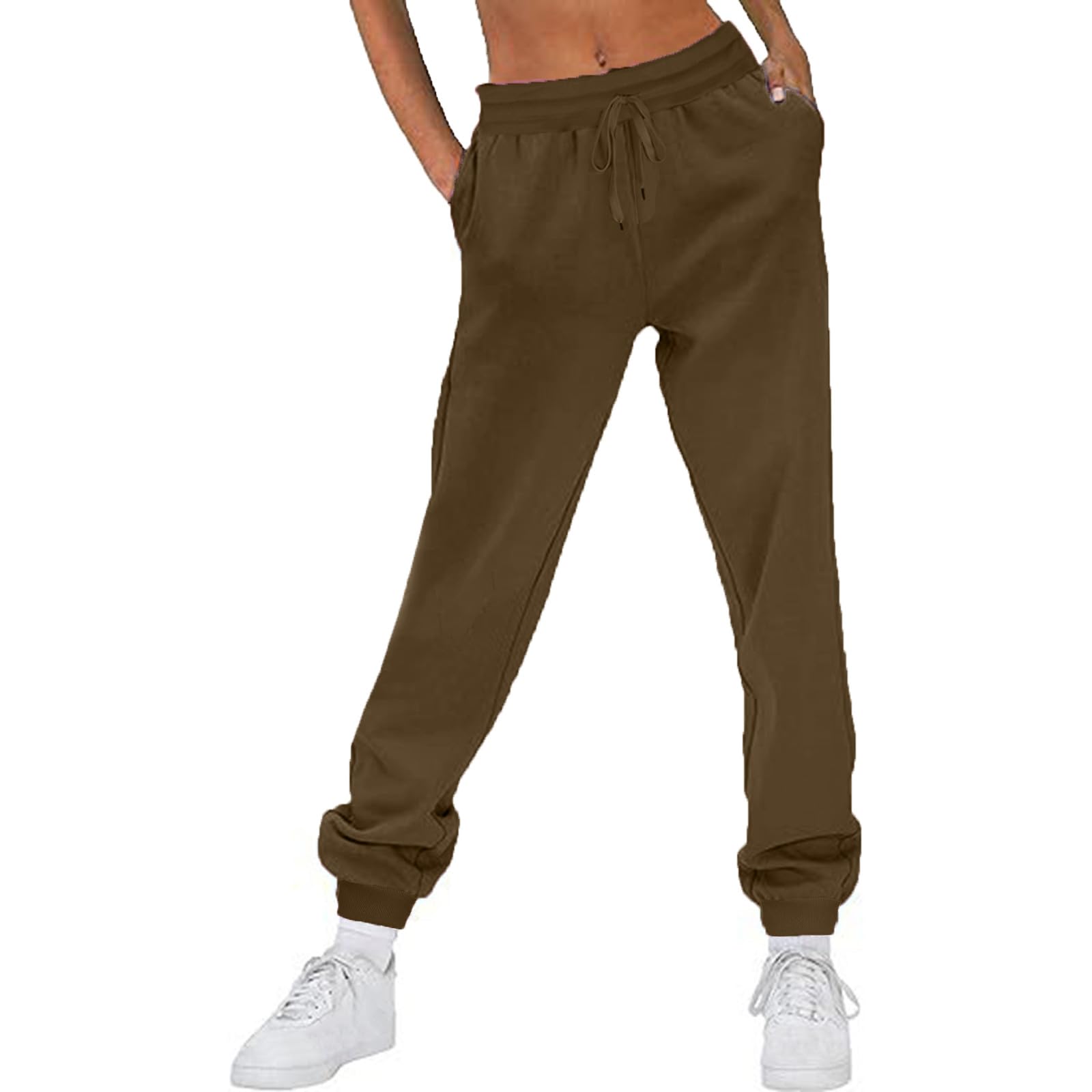 Women's Jogger Sweatpants with Pockets - Elastic Waist Running Workout Pants for Women - Perfect for Yoga, Gym & Lounge Wear