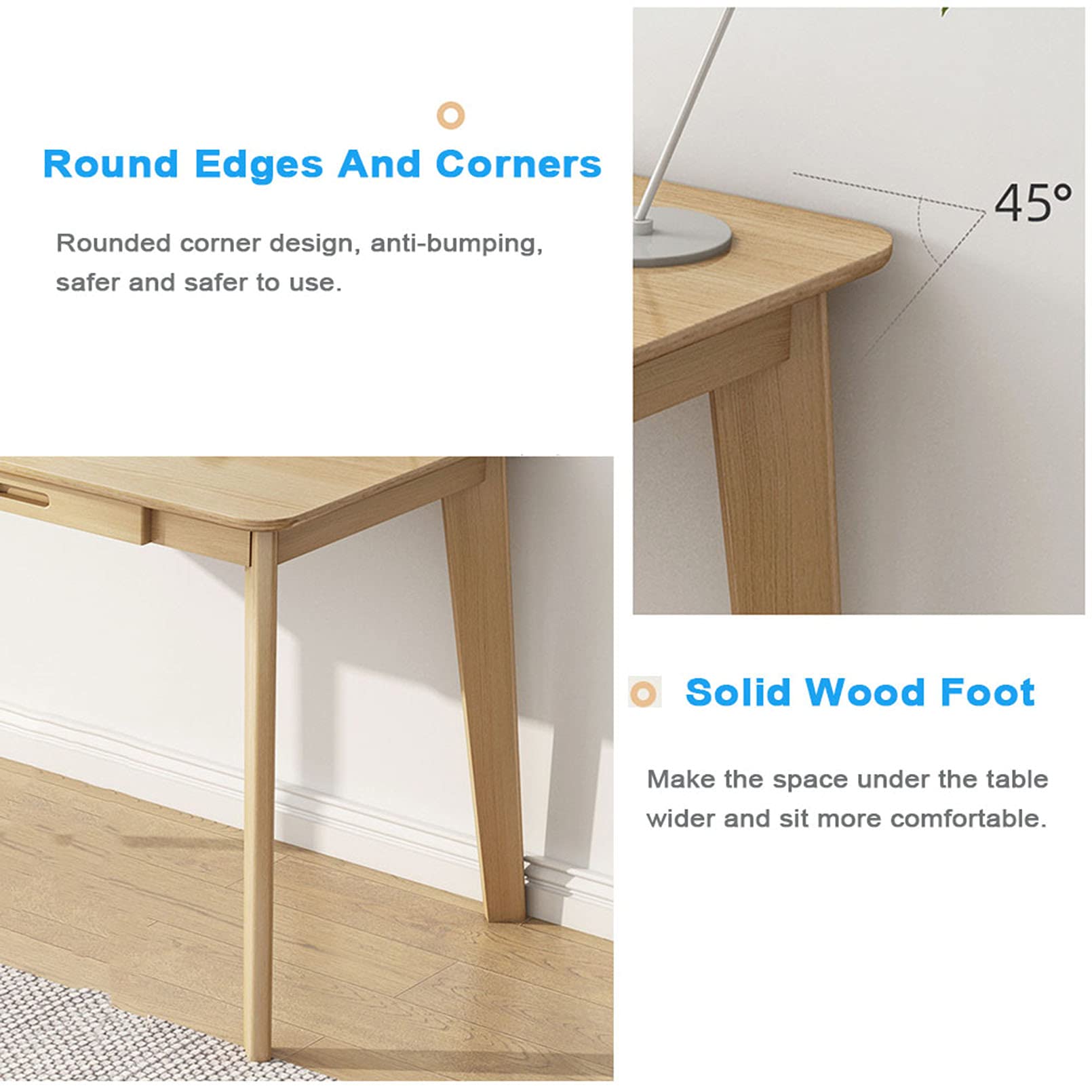 Home Office Computer Desk with Hutch & Drawers, Wooden PC Laptop Workstation for Students, Study & Writing, Perfect for Small Spaces & Bedrooms