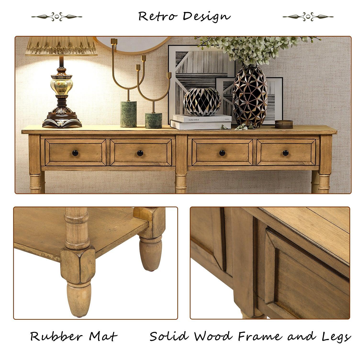 Modern Console Table with 2 Storage Drawers & Bottom Shelf - Easy Assembly Sofa Table for Living Room, Entryway, Hallway - Perfect Behind Couch, Under TV or as Entry Table Decor