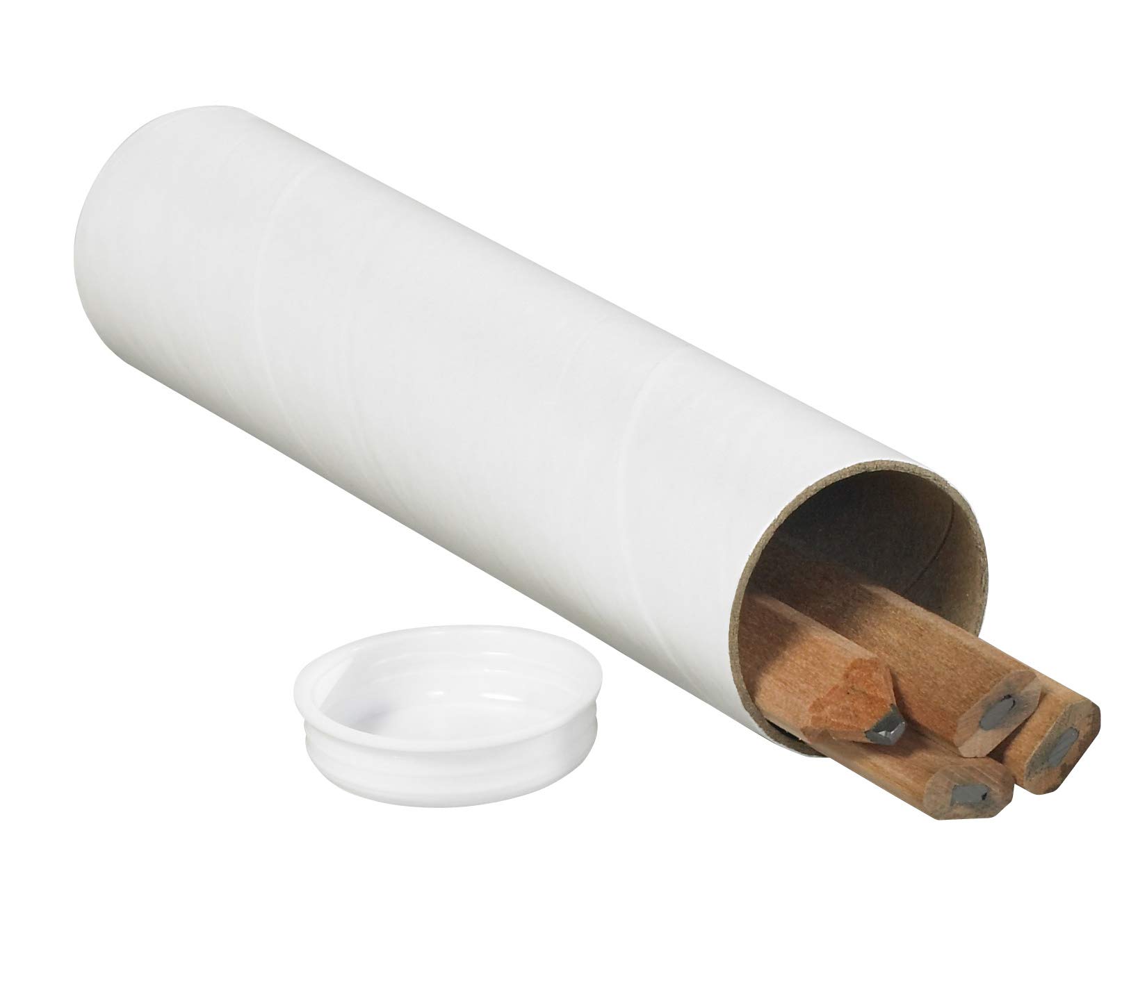 SNP1530W White Mailing Tubes with Caps - 1.5