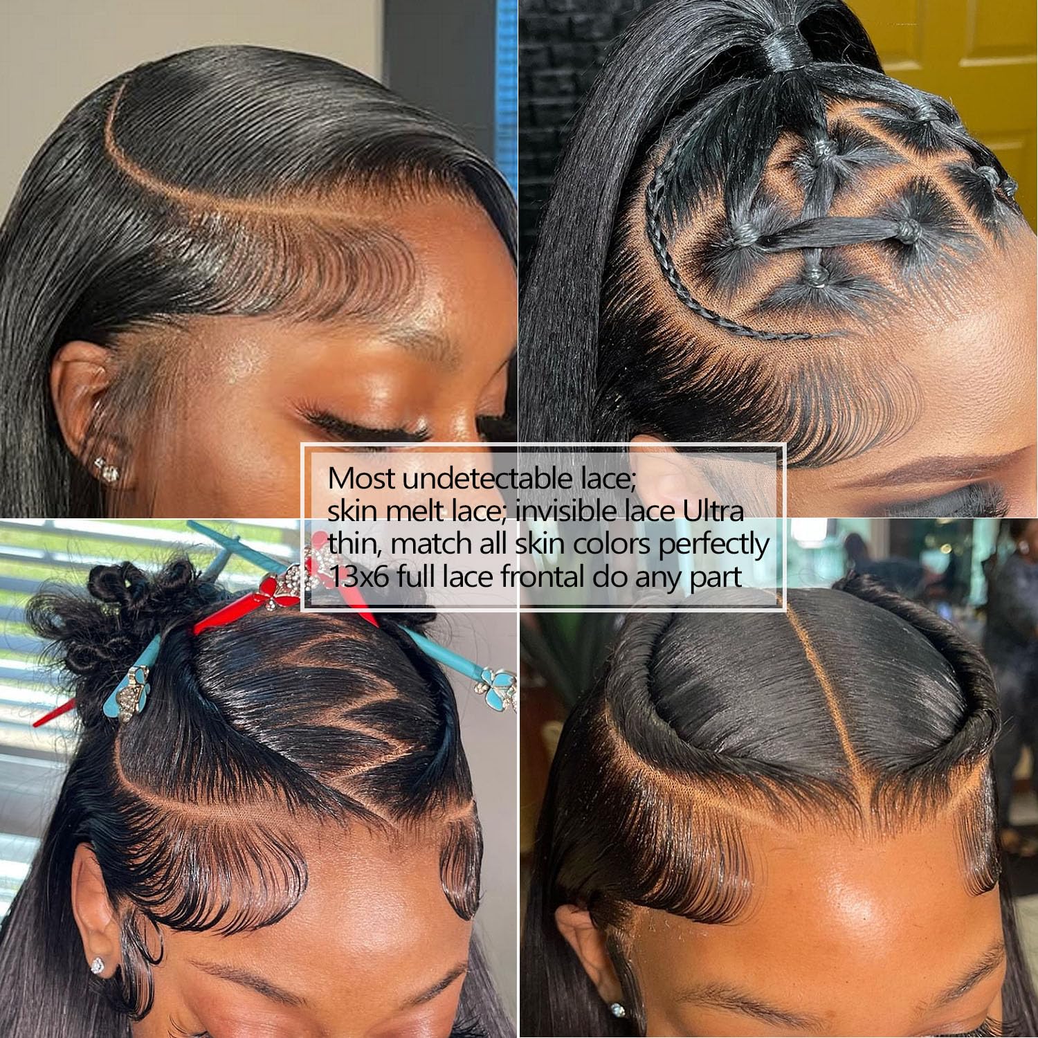 Lemoda 200 Density 13x6 Straight Full Lace Frontal Wigs Human Hair HD Transparent Lace Wig Pre Plucked Straight Lace Front Wigs for Black Women - 24 Inch Natural Color | Perfect for Daily Wear, Parties, Weddings & Special Occasions
