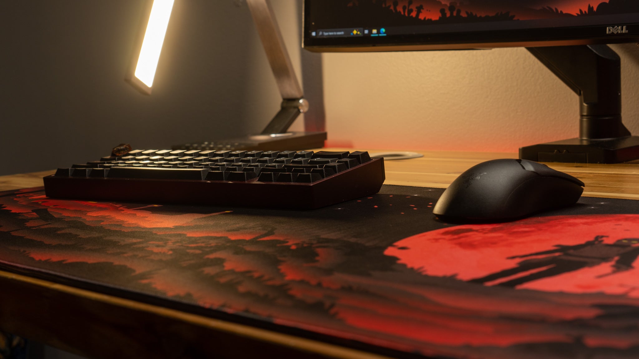 AloneinTokyo Blood Moon Rust Limited Edition Gaming Desk Mat - Content Creator Collaboration Mouse Pad for PC & Console Gamers - Perfect for Esports, Streaming & Home Office Setup