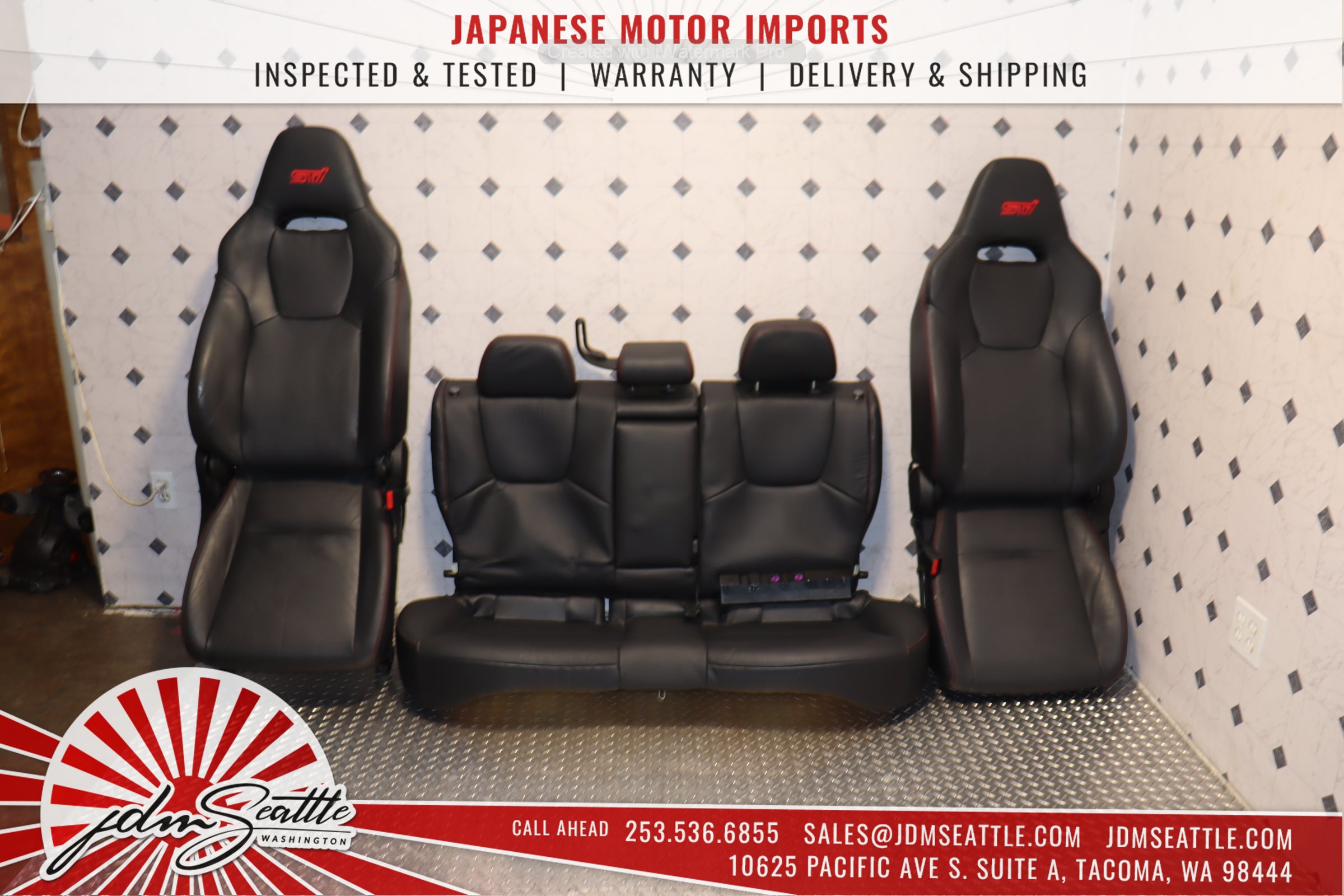 2008-2014 Subaru WRX STI OEM Version 10 Sedan Front & Rear Seat Set - Perfect for JDM Enthusiasts & Car Restoration Projects