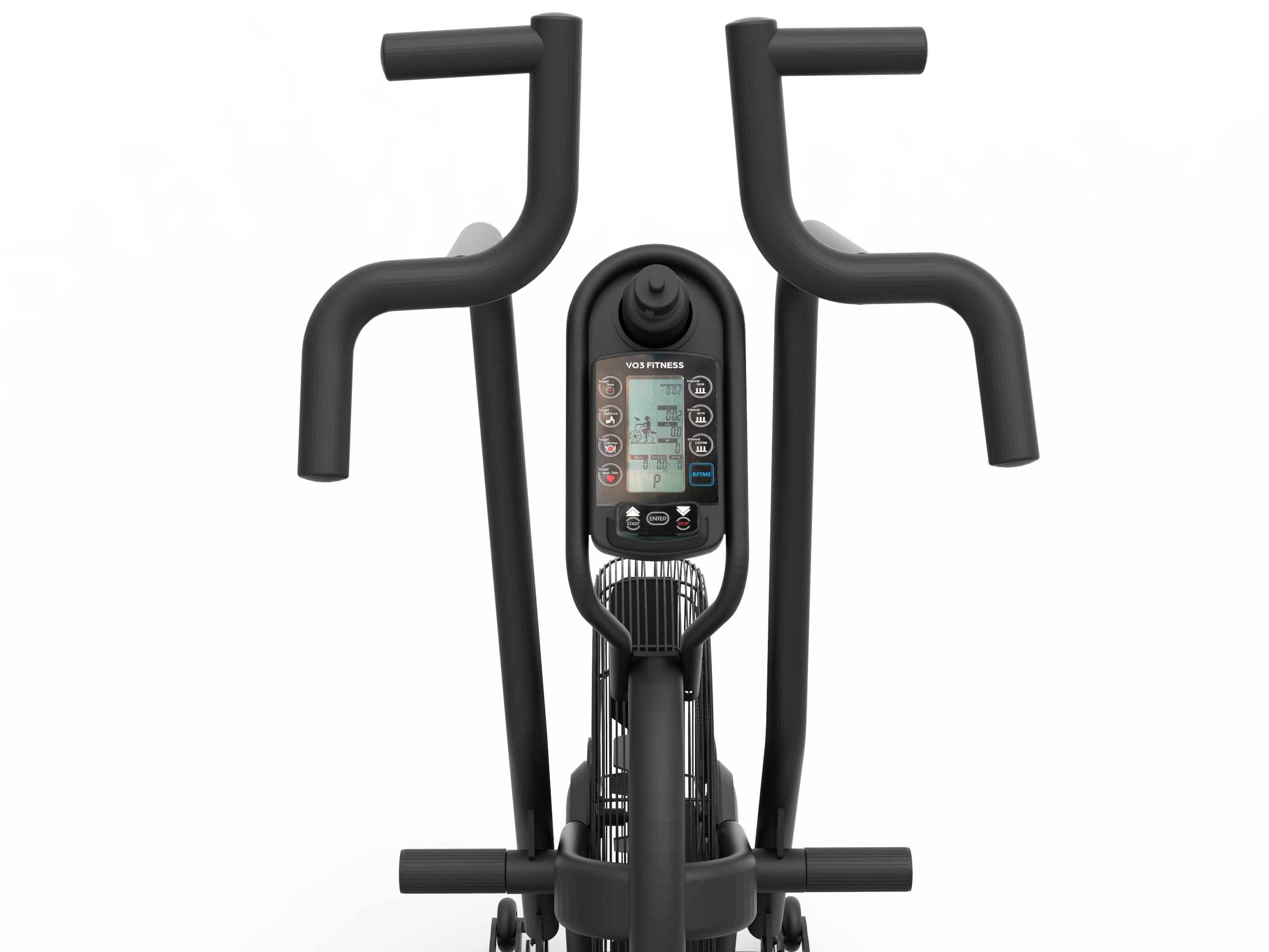 VO3 FITNESS AB100 Light Commercial Air Bike - Heavy Duty Exercise Bike for Home & Gym - Perfect for Cardio, HIIT & Full Body Workouts