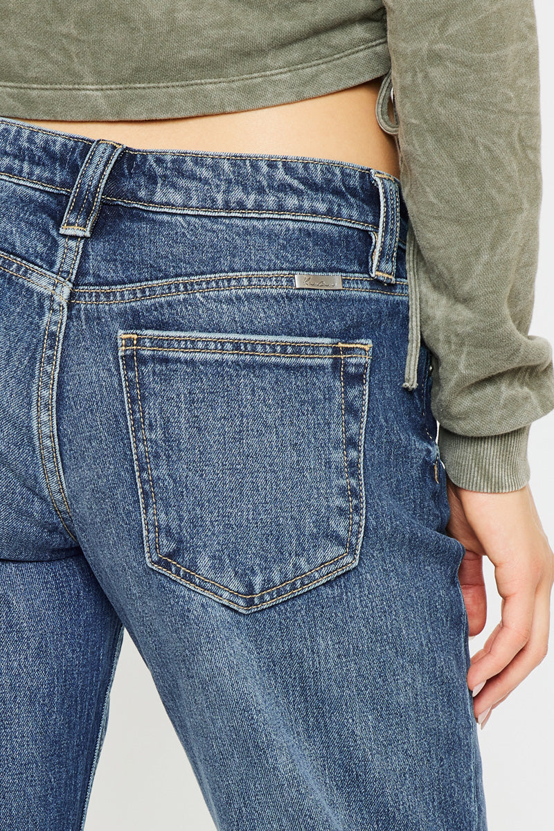 Vintage 90's Low Rise Boyfriend Jeans for Women - Retro High Waisted Distressed Denim Pants | Perfect for Casual Outfits, Street Style & Everyday Wear