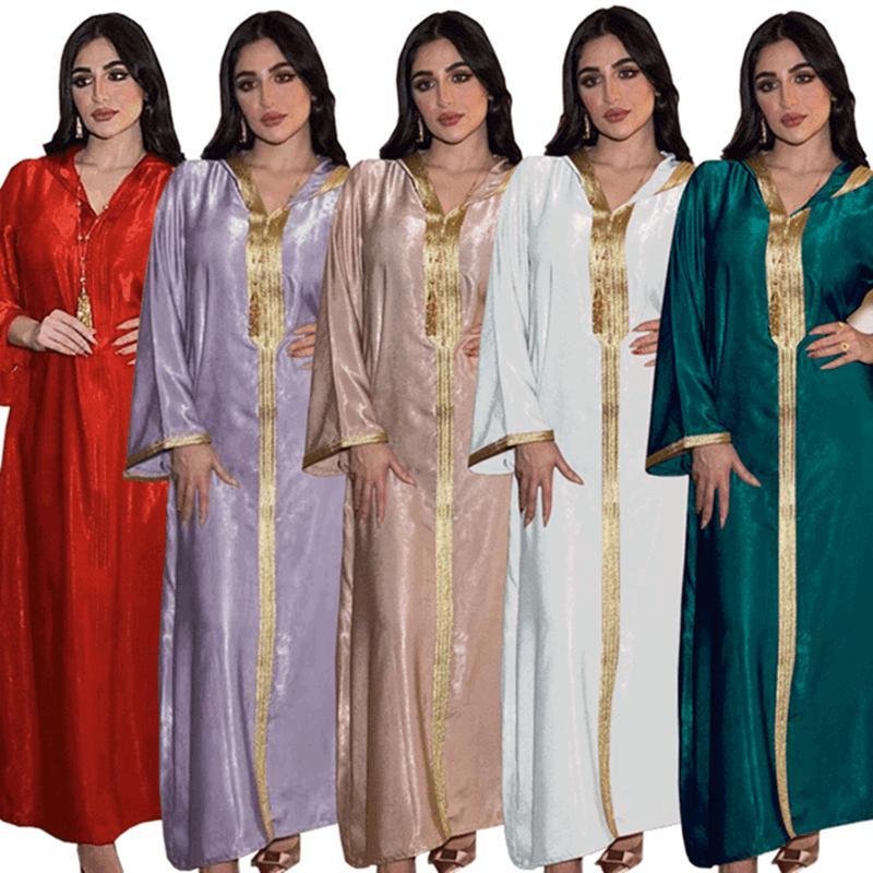Luxury Hooded Velvet Kaftan Dress for Women - Elegant Jalabiya Jalaba Abaya - Perfect for Eid, Ramadan, Weddings & Special Occasions