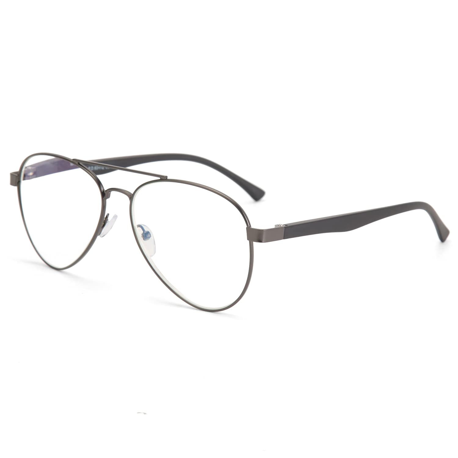 Unisex Aviator Blue Light Blocking Reading Glasses - Anti Eyestrain for Computer Work, Gaming & Reading - UV Protection Glasses for Men & Women