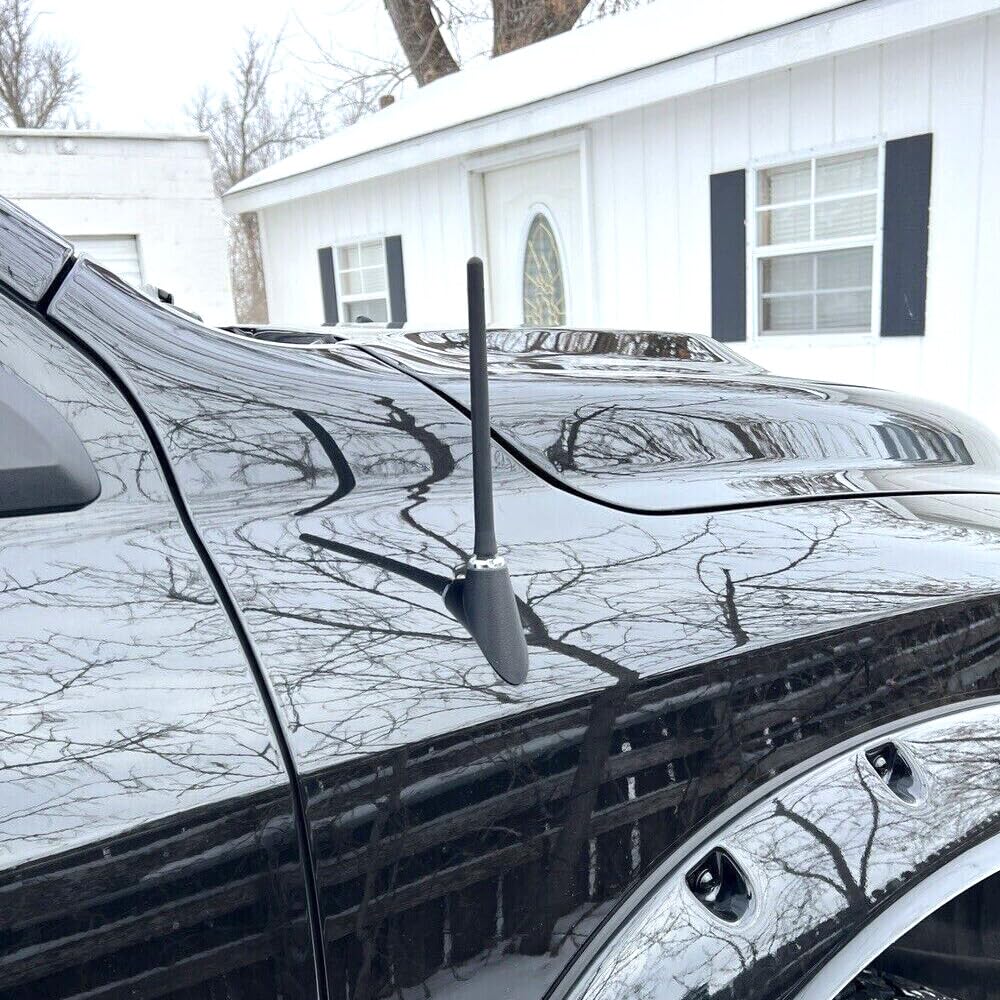 KSaAuto 6 3/4 Inch Short Antenna Replacement for Dodge Ram 1500 2500 3500 2009-2025 & Ram Classic Warlock - Car Wash Proof Truck Antenna for Enhanced FM AM Radio Reception - Perfect for Off-Roading, Daily Commuting and Car Wash Safety