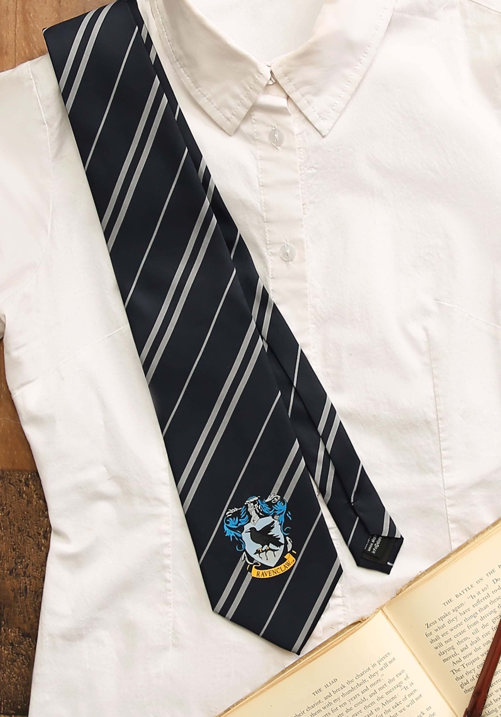 Premium Harry Potter Ravenclaw House Cosplay Necktie - Official Style for Halloween, Comic Con & Wizard Themed Parties