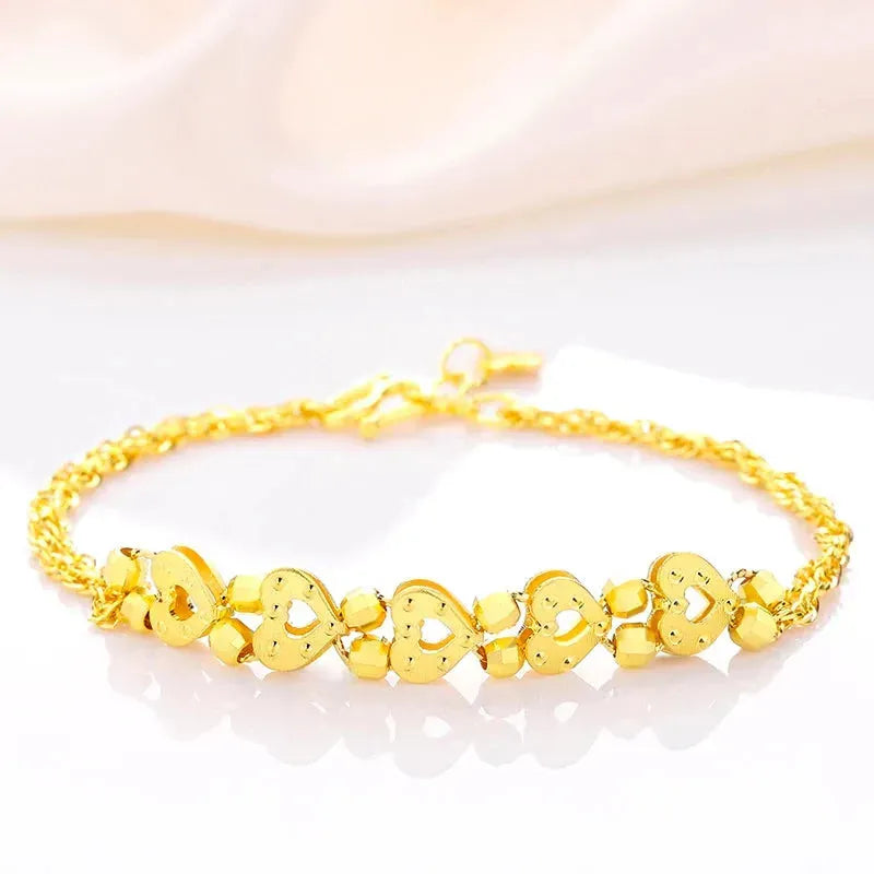 24K Pure Gold Bracelet for Women - 999 Solid Real Gold Bangle with Elegant Floral Design, Romantic & Classic Jewelry Gift for Her | Perfect for Anniversaries, Weddings & Special Occasions