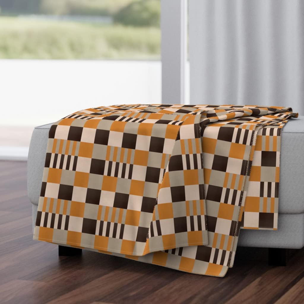 Bauhaus Black Grey Stripes Plush Minky Throw Blanket 50x70 Inches - Modern Art Retro Midcentury Design Soft Fleece Blanket for Sofa, Bed & Home Decor - Cozy Gift for Adults & Kids