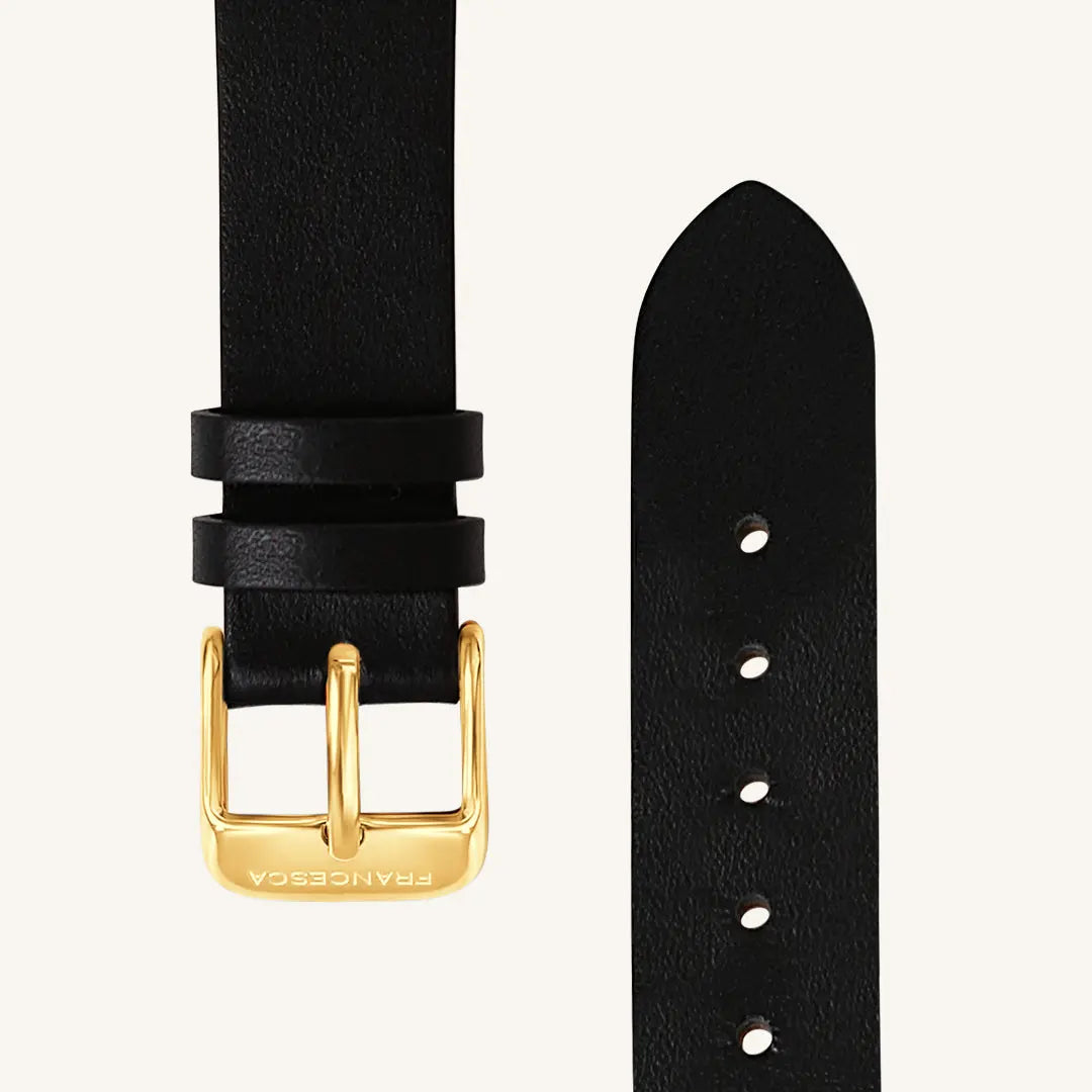 Premium Black Leather Watch Band for Men & Women - Durable & Stylish Replacement Strap - Perfect for Apple Watch, Samsung, Fitbit & More - Ideal for Work, Gym & Everyday Wear