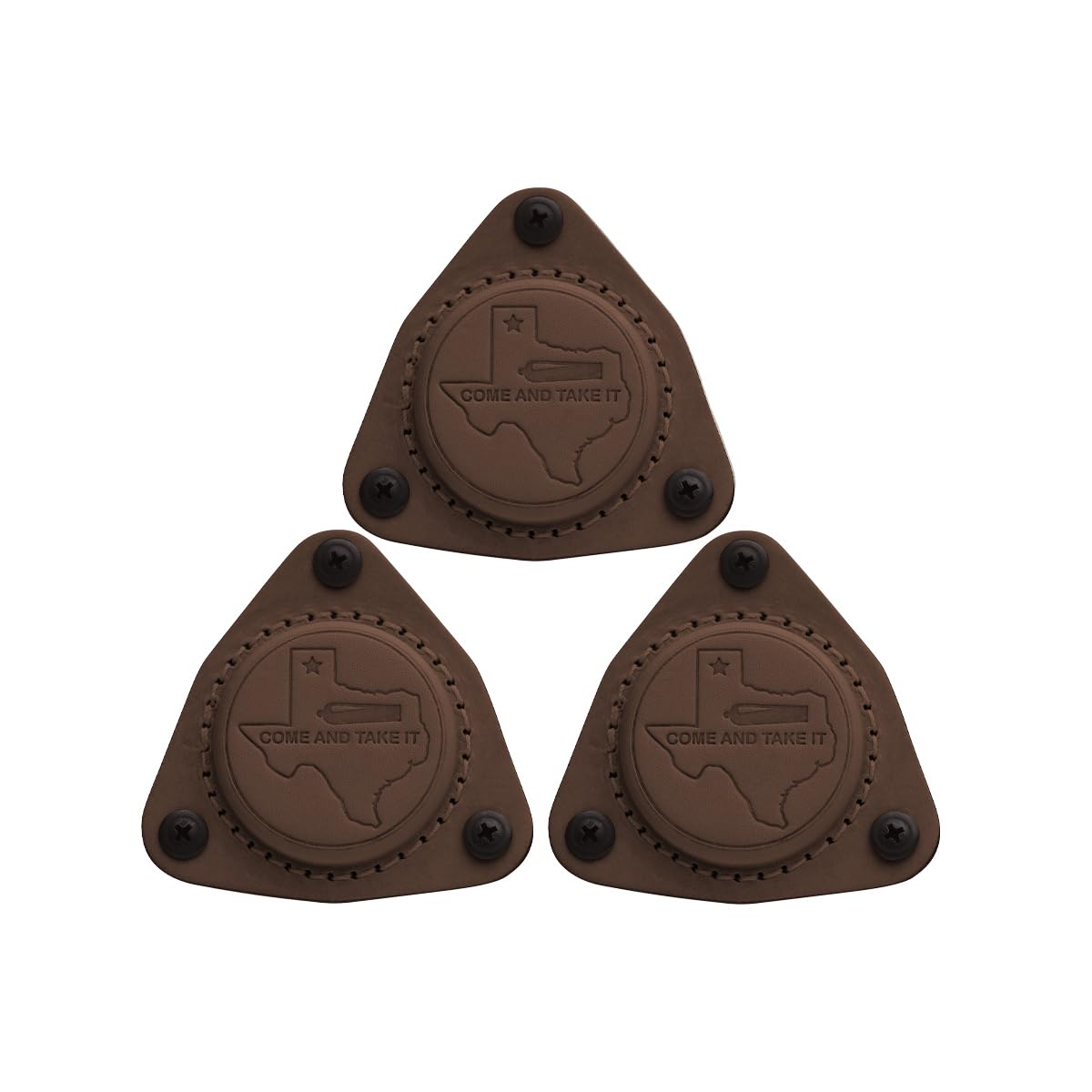 Premium SofHold Gun Magnet Mount for Vehicle & Home - Heavy Duty 50lbs Magnetic Holder for Pistol, Rifle, Shotgun (3-Pack) - Made in USA with Handcrafted Leather - Perfect for Car, Truck, Nightstand & Tactical Use