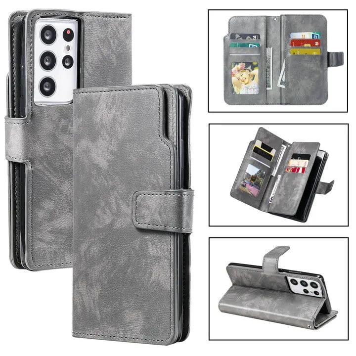 Samsung Galaxy S24 Plus Flip Wallet Case - Genuine Leather Book Style Cover with Card Slots & Stand Function for Daily Use & Travel
