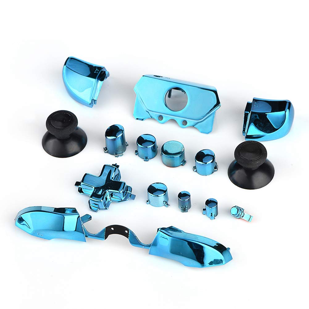 Original Title: Restokki Guide Button Full Button Sets Mod Ersetzen Sie Teil für Microsoft Xbox One Controller 3,5-mm-Buchse(Blau)   Optimized Title: Restokki Replacement Guide Button & Full Button Set for Microsoft Xbox One Controller with 3.5mm Jack (Blue) - DIY Repair Kit for Enhanced Gaming Experience