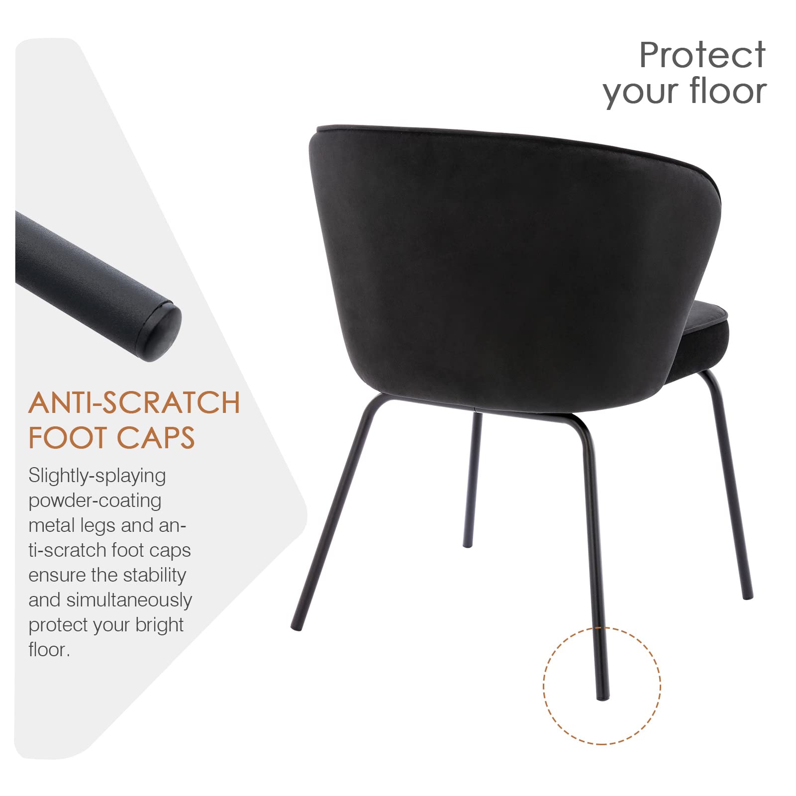 Premium Velvet Upholstered Dining Chairs Set of 2 - Modern Wingback Kitchen Chairs with Curved Design & Sturdy Metal Legs for Dining Room, Kitchen, Living Room | Elegant Home Decor & Comfortable Seating Solution for Family Meals & Entertaining Guests