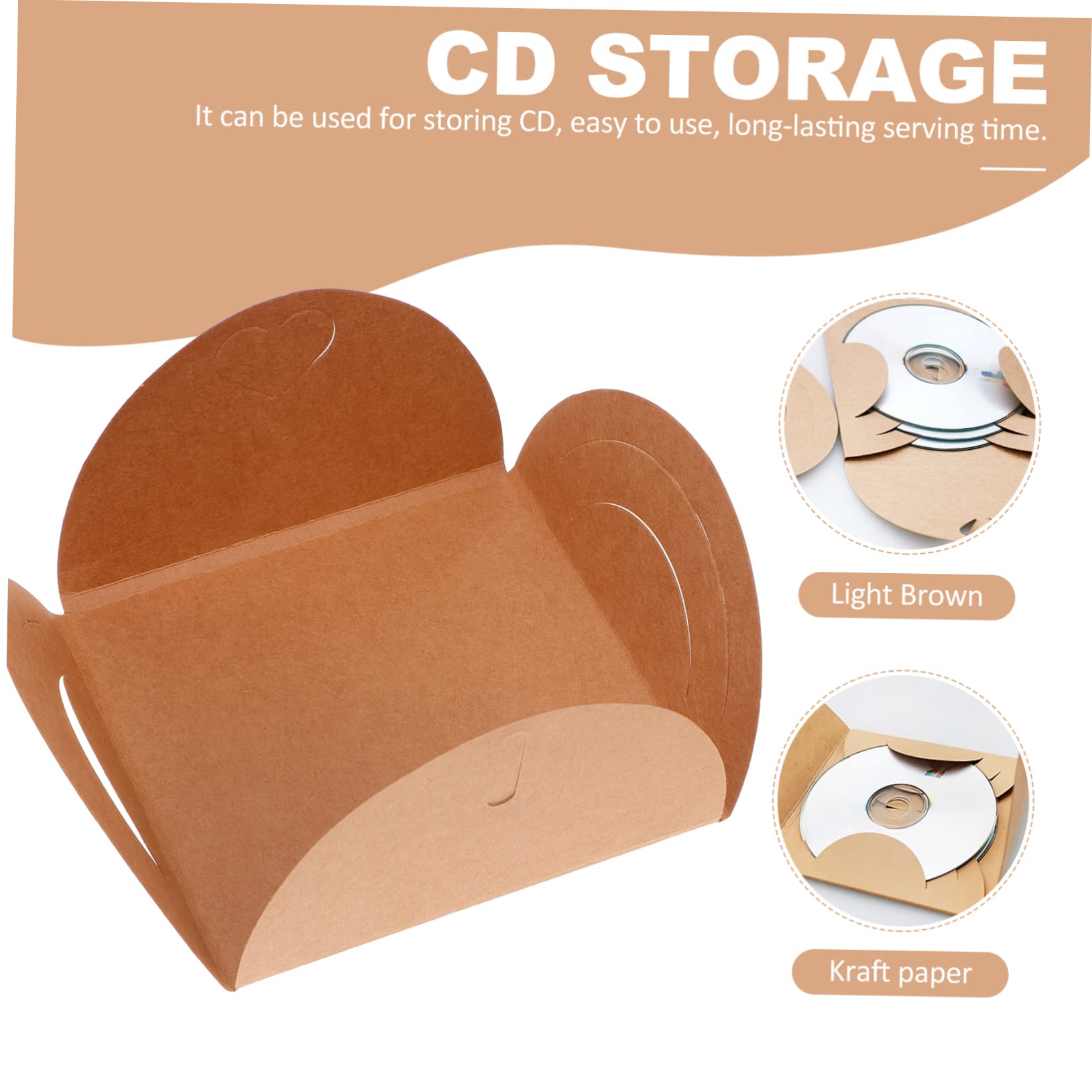 60 Pcs Kraft Paper CD Bags & Vellum Envelopes - Eco-Friendly CD Storage Cases, Wallets & Paper Sleeves for Music, DVDs, Photos - Perfect for Home Organization & Creative Gift Packaging