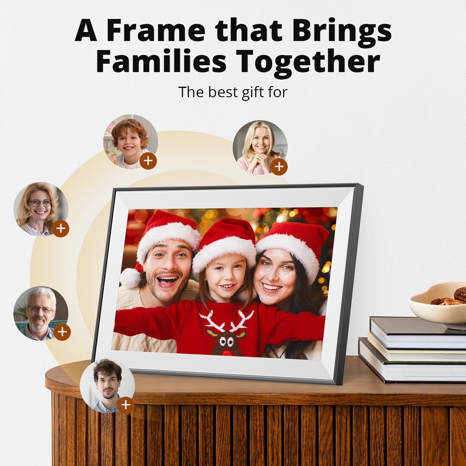 Dragon Touch 15.6 Inch WiFi Digital Picture Frame with 32GB Storage - Full HD 1080P Touchscreen, Auto-Rotate, Instant Photo/Video Sharing via Free App | Perfect Gift for Mom, Dad & Family | Display Memories in Living Room, Bedroom or Office