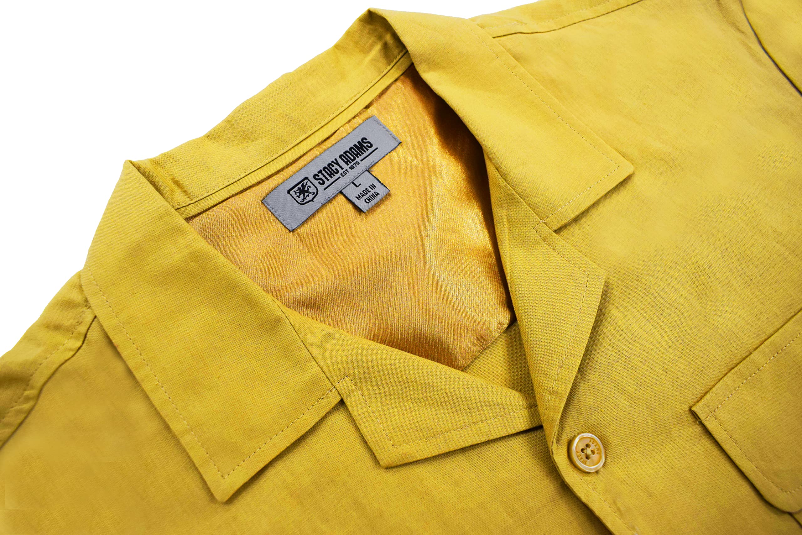 STACY ADAMS Men's Linen Shirt & Pant Set - Breathable Summer Outfit for Casual Wear, Office & Vacation | Lightweight Comfortable Menswear
