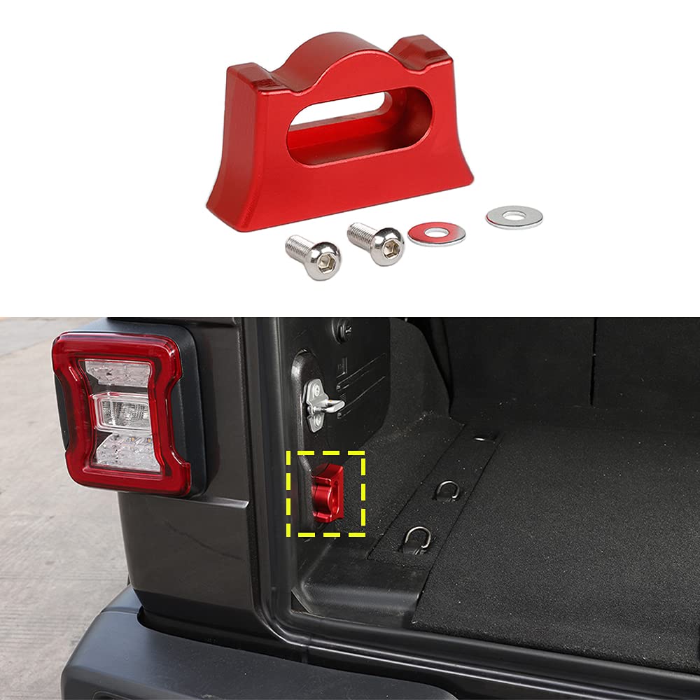 Jeep Wrangler JL Tailgate Limiter Stopper (2018-2021) - Heavy Duty Rear Door Bumper Cushion Stop, Red Metal Inner Accessories | Prevents Rattling & Protects Paint for Off-Road Adventures & Daily Driving