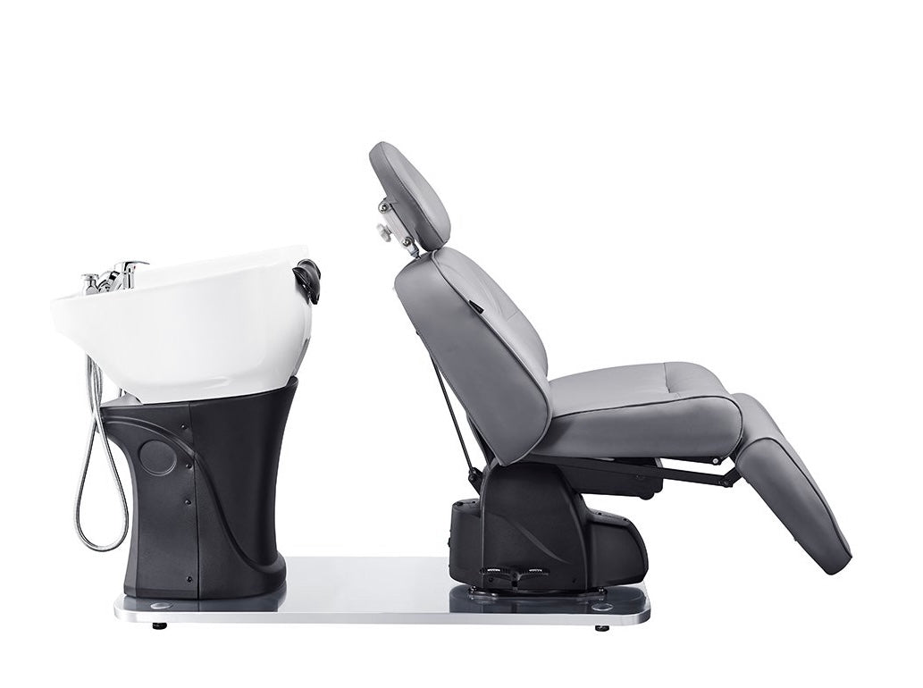 Maximus Full Recline Shampoo Unit with Rotating Seat - Professional Salon Hair Washing Station for Elderly & Disabled Care - Perfect for Home, Nursing Homes, and Beauty Salons