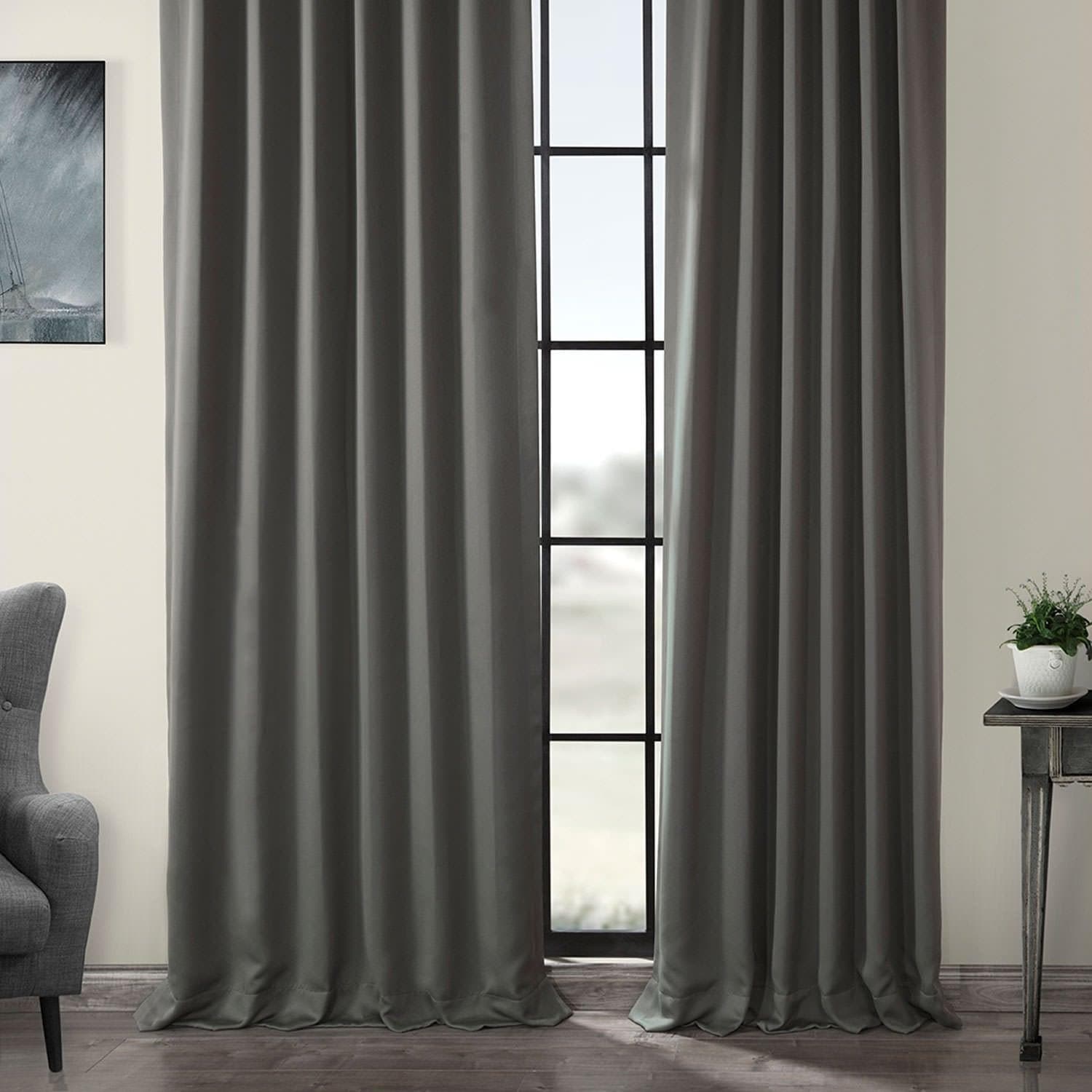 Anthracite Grey Blackout Curtains for Bedroom - Thermal Insulated Light Blocking Drapes for Better Sleep & Energy Savings
