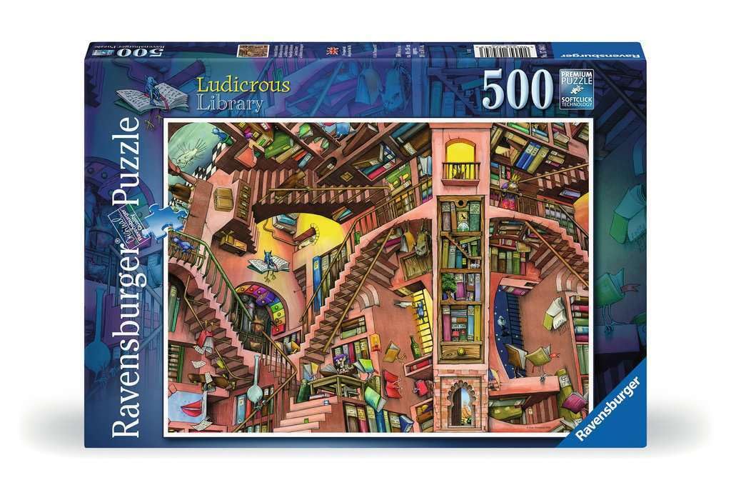 Ravensburger 500-Piece Puzzle - Library & Books Jigsaw Puzzle for Adults & Kids, Premium Puzzle Glue Included for Framing, Fun Family Activity for Relaxation & Home Decor