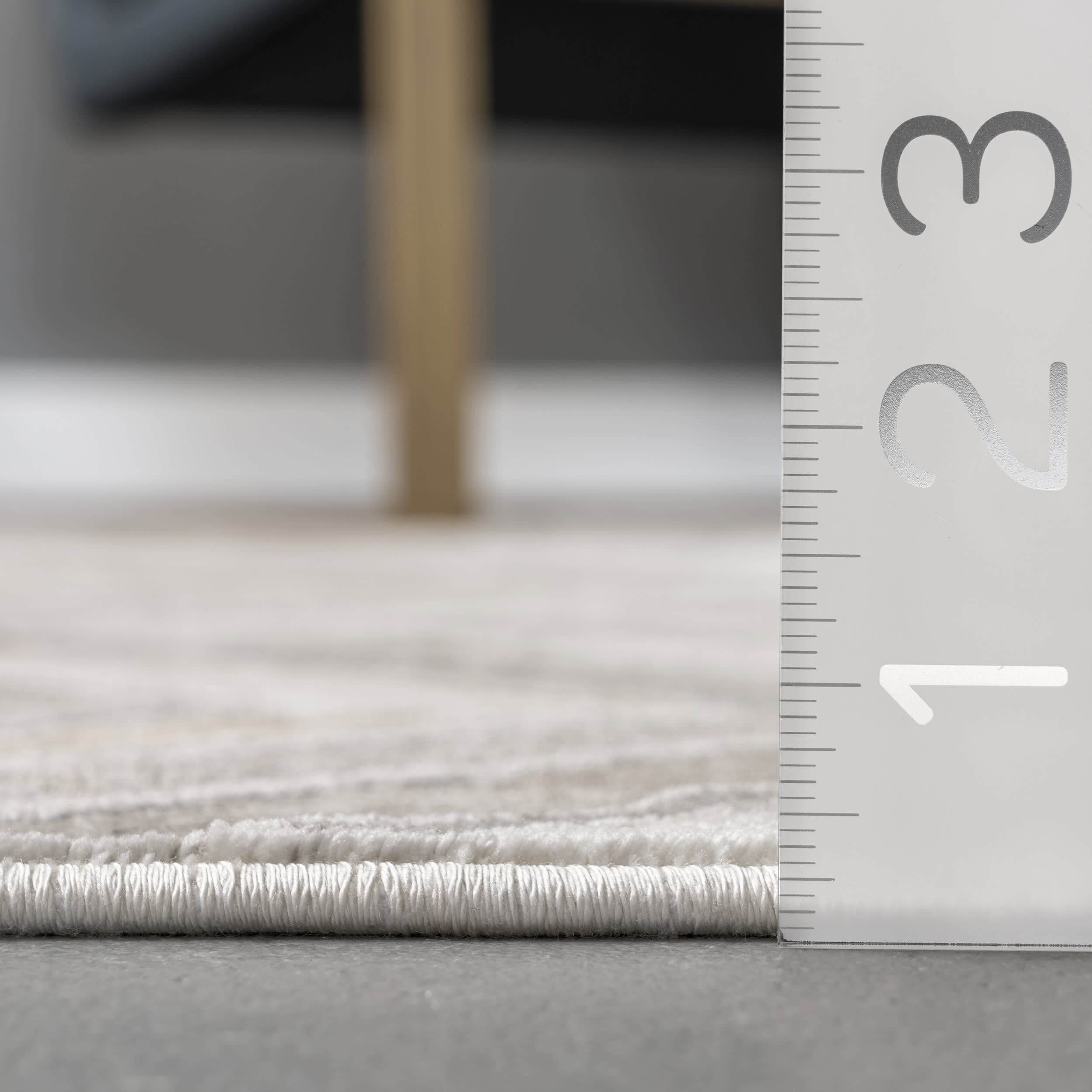 Evy Chevron Banded Area Rug in Beige - Soft & Durable Living Room, Bedroom, or Office Floor Decor