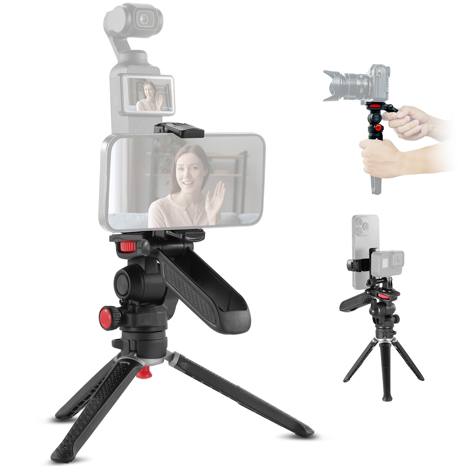 NEEWER TS003 Mini Tripod Stand for DSLR Camera, Smartphone, iPhone, GoPro - Compact & Lightweight Travel Tripod for Vlogging, Photography, Video Shooting (Indoor & Outdoor Use)