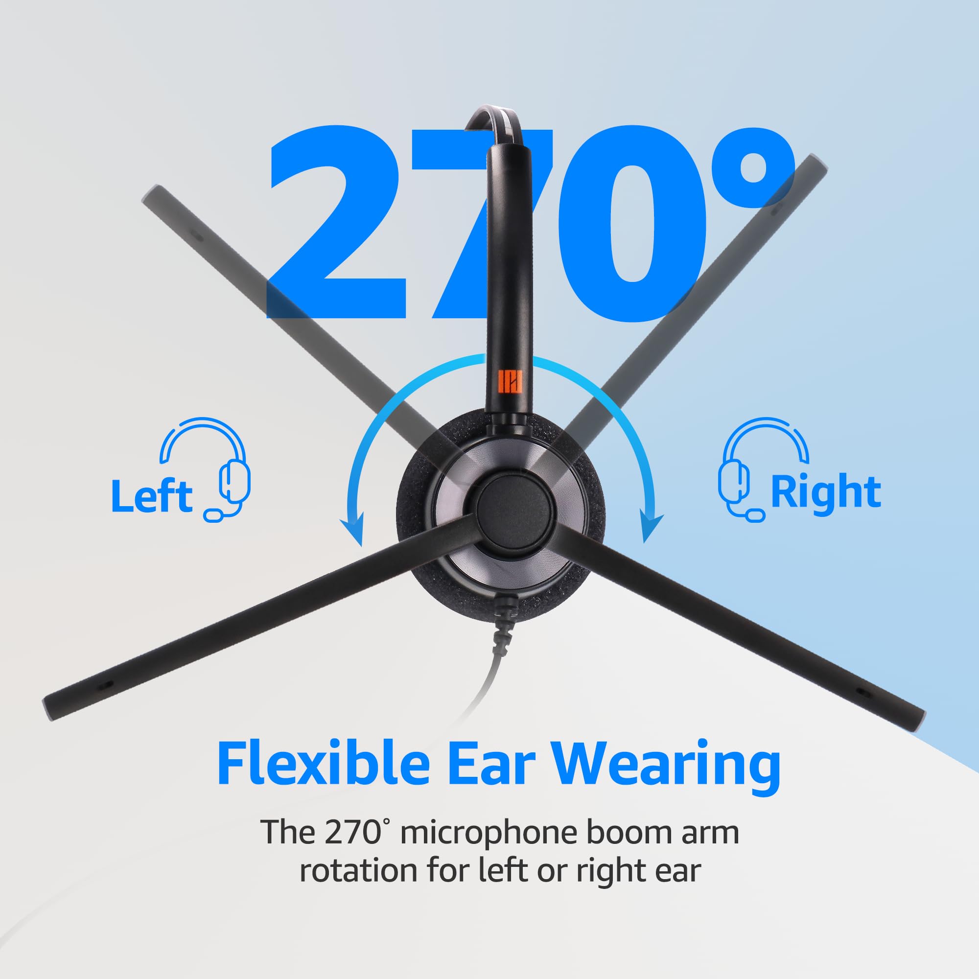 Noise Cancelling Office Headset IPD IPH-160 - Compatible with Polycom VVX, Aastra, Avaya, Nortel, Samsung & Mitel Phones - Perfect for Call Centers, Remote Work & Business Communications