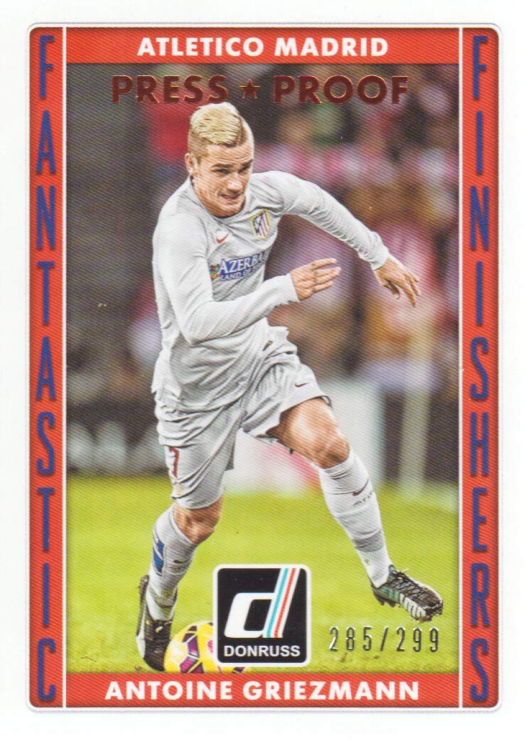 2015 Donruss Fantastic Finishers Press Proof Bronze #2 Antoine Griezmann 285/299 - Rare Soccer Trading Card for Collectors & Fans - Perfect for Display, Investment & Memorabilia Collections
