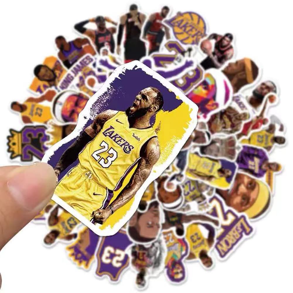50 Pcs Basketball Star James Stickers - Small Decals for Hydro Flasks, Laptop, Phone Case, Computer, Water Bottle - Perfect for School, Office, and Sports Gear Customization