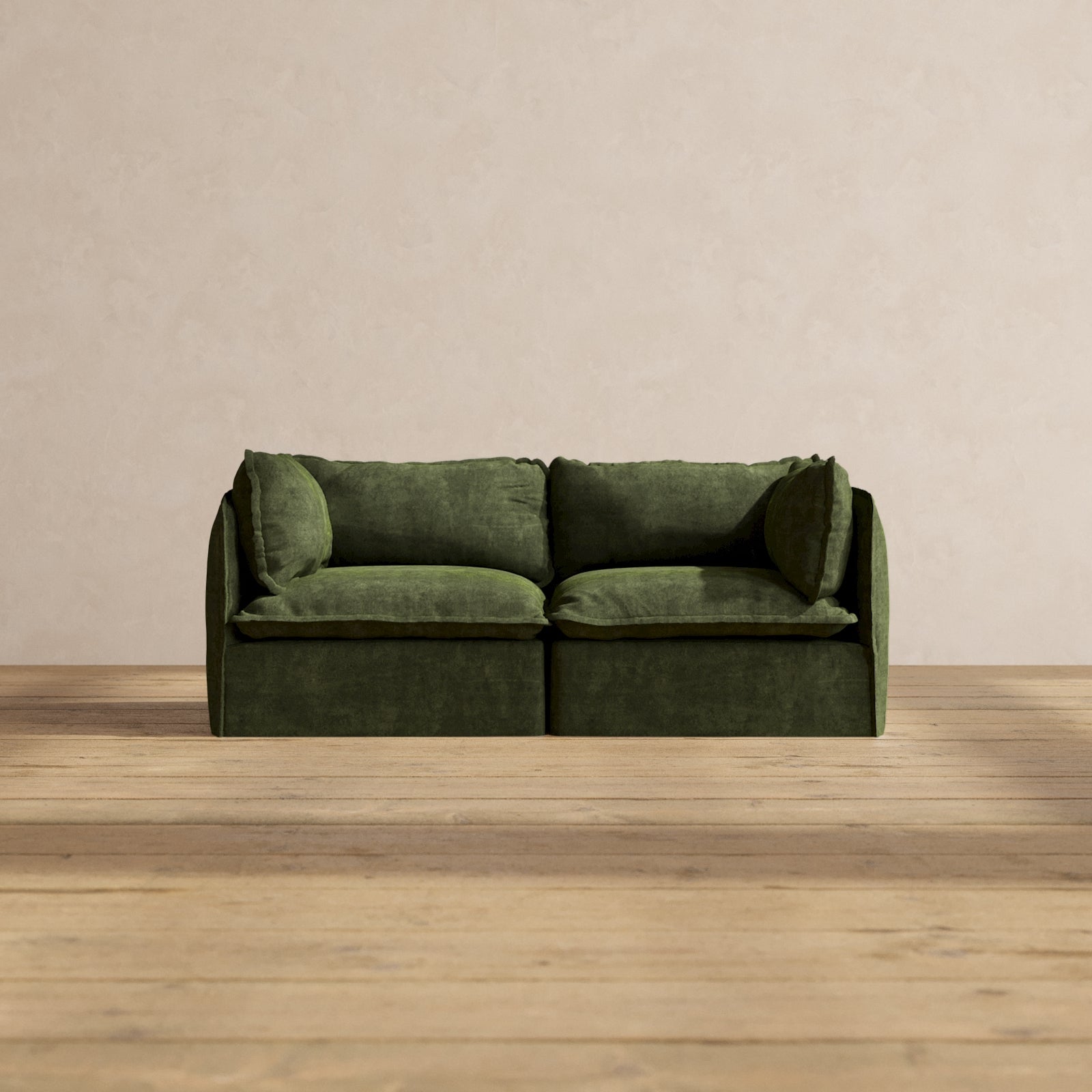 Premium Modular Performance 2-Seater Sofa in Olive Green | Luxe Fabric Blend | Perfect for Living Rooms, Offices & Small Spaces