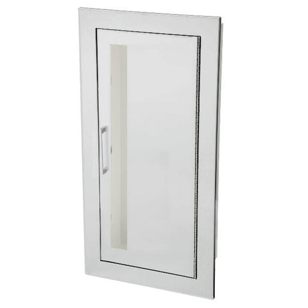 JL Industries 1825V10 Clear Acrylic Fire Extinguisher Cabinet - Vertical Duo Design with Pull Handle for Schools, Offices & Commercial Buildings | Durable Safety Equipment for Emergency Preparedness