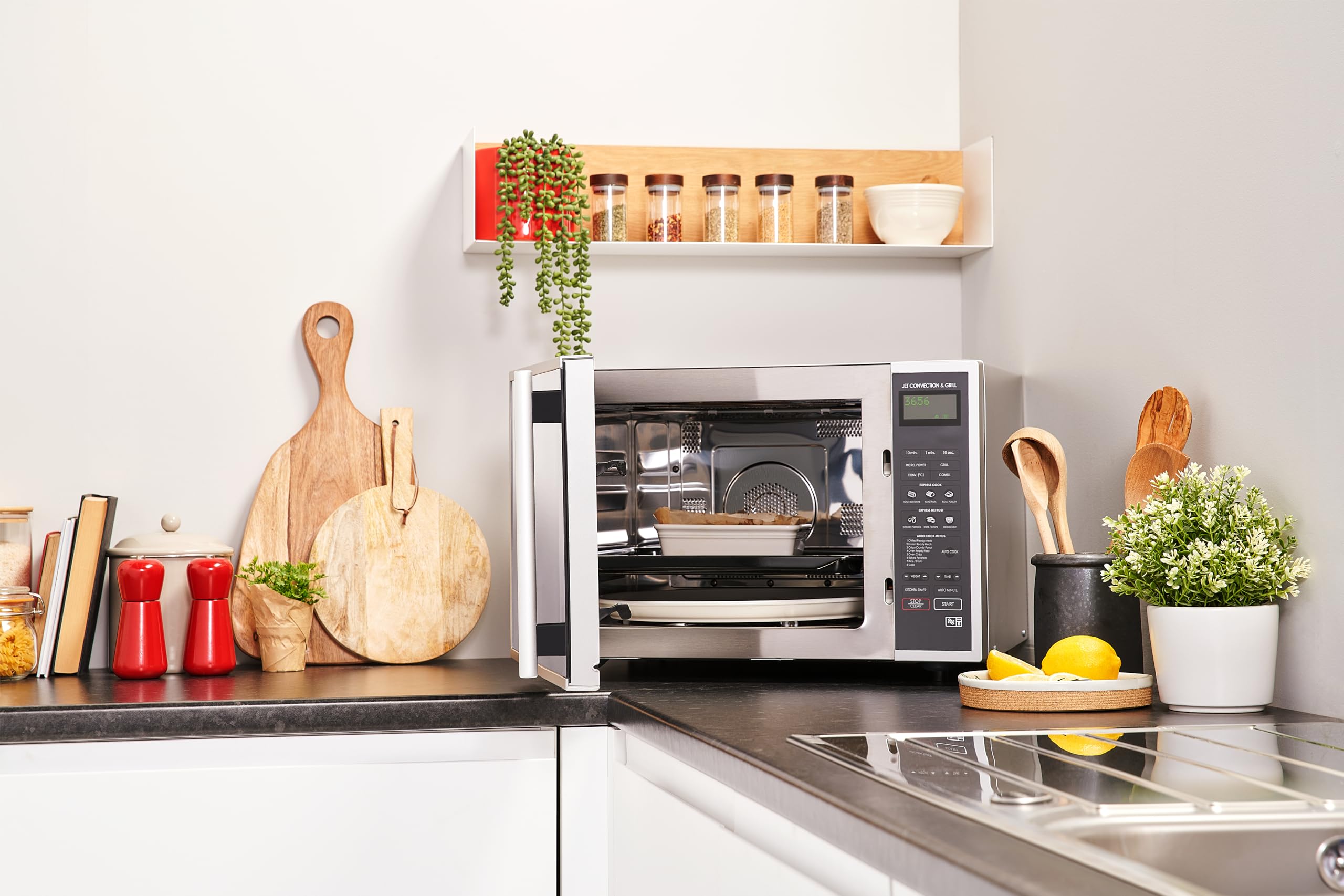 Sharp R959SLMAA 40L 900W Stainless Steel Combination Microwave Oven - Perfect for Small Kitchens, Dorms & Office Break Rooms